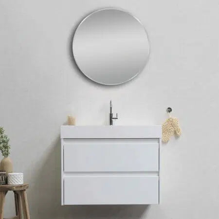 Matte Brushed Nickel Round Mirror