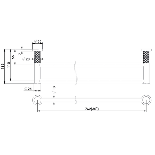 Textura Double Towel Rail - Reno Spares