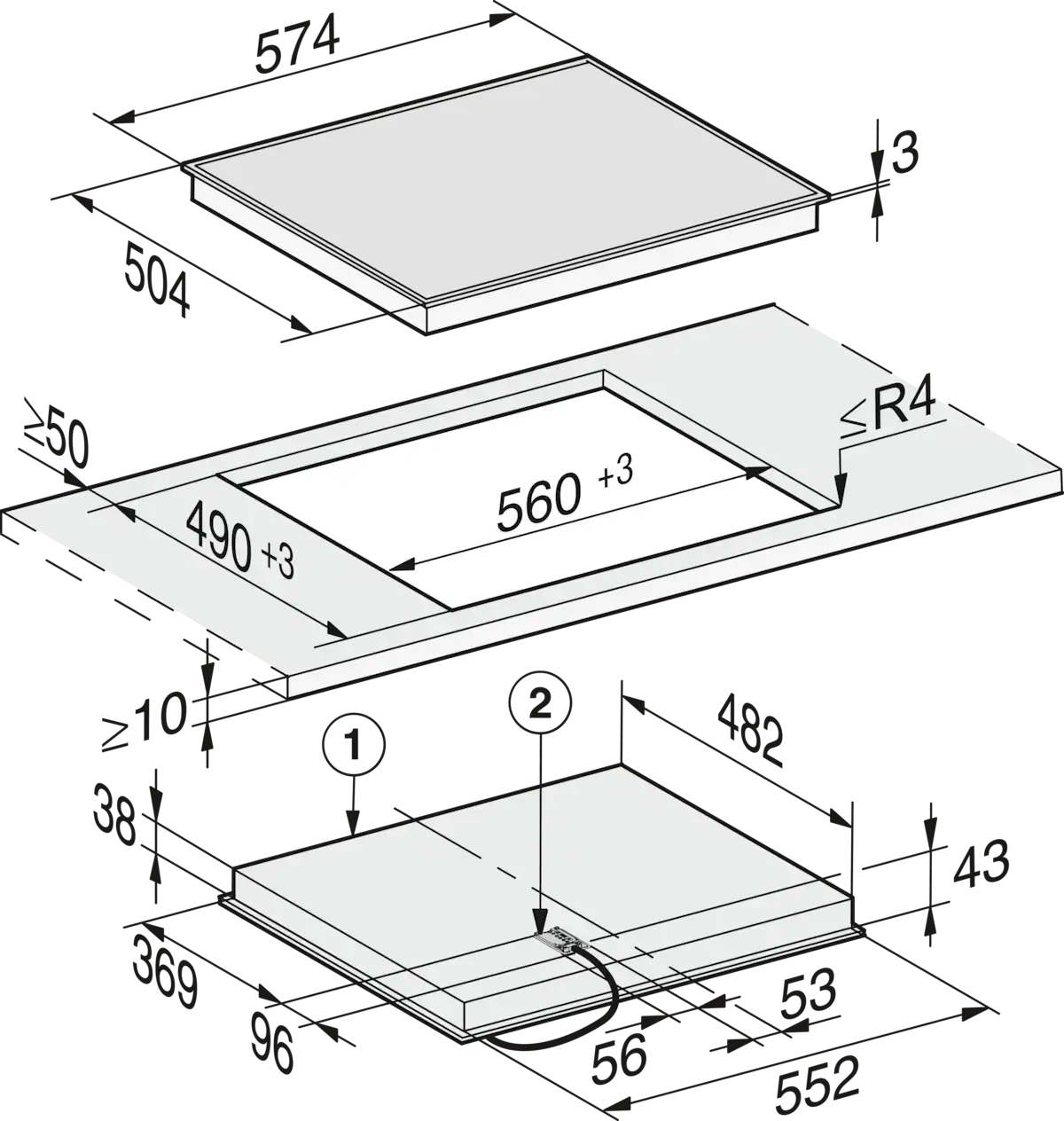 Miele KM6520 FR 60cm Ceramic Cooktop – EasySelect Controls