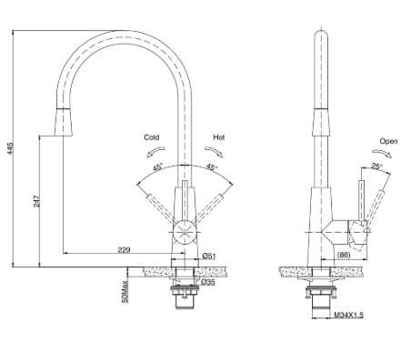 Franke Olten G/N P/Out Sink Mixer Ss 2003899 - Reno Spares