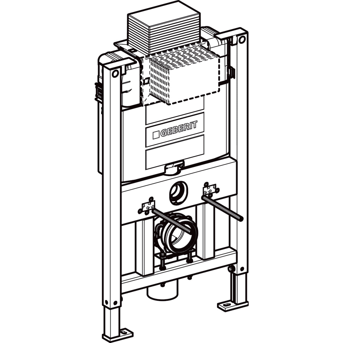 Geberit Duofix Frame with Alpha 12cm In-wall Cistern – 82cm Height