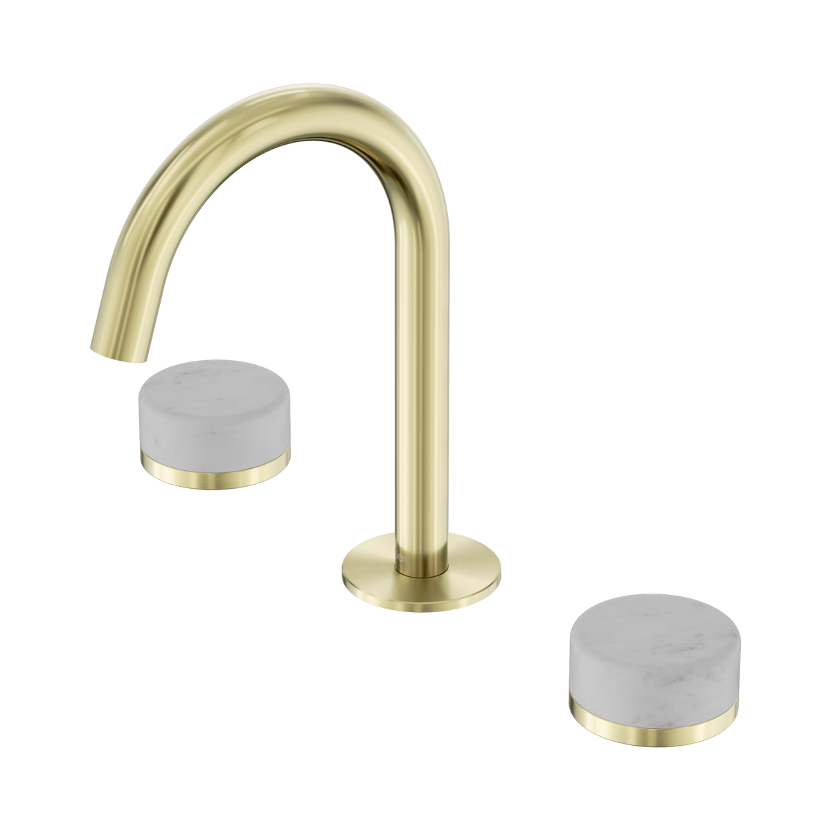 Serenity Basin Set Arc Spout With Carrara Handle Brushed Gold