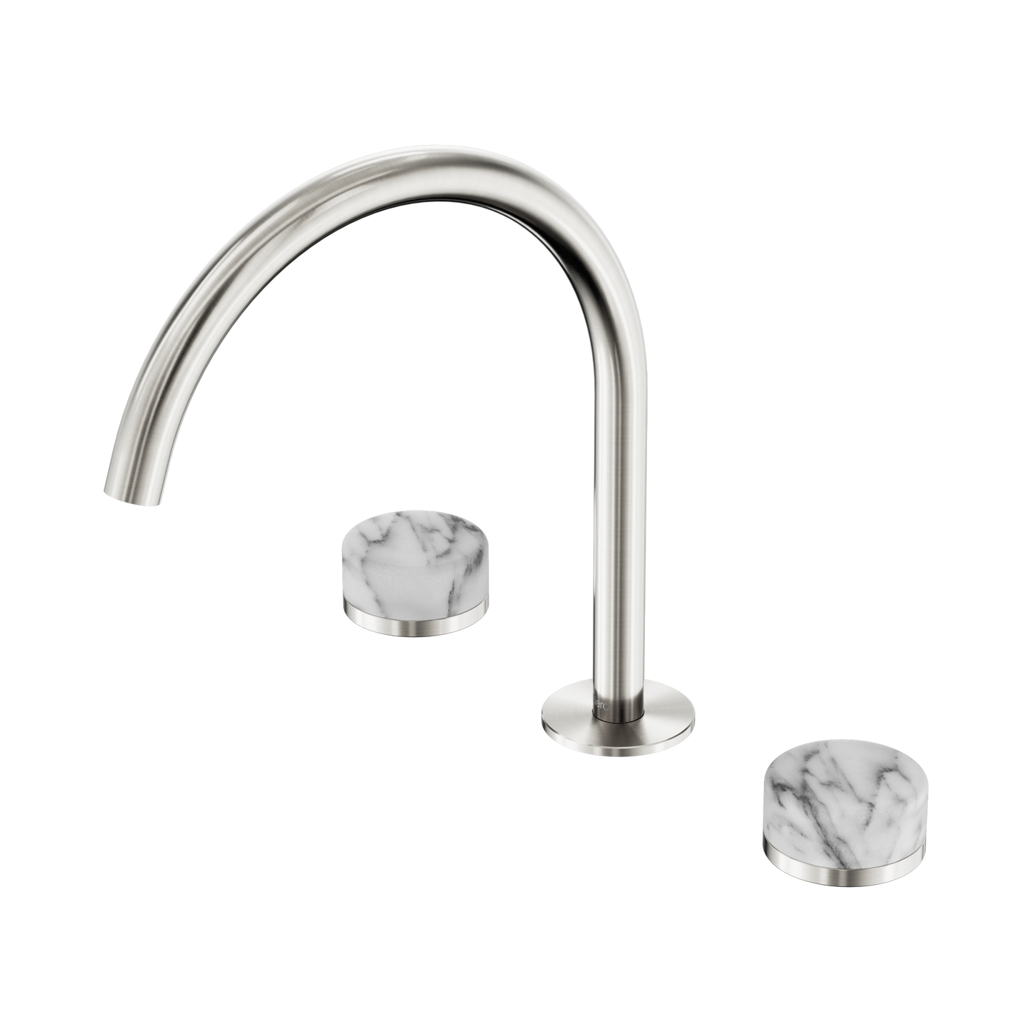 Serenity Bath/Kitchen Set Arc Spout With Arabescato Corchia Handle Brushed Nickel