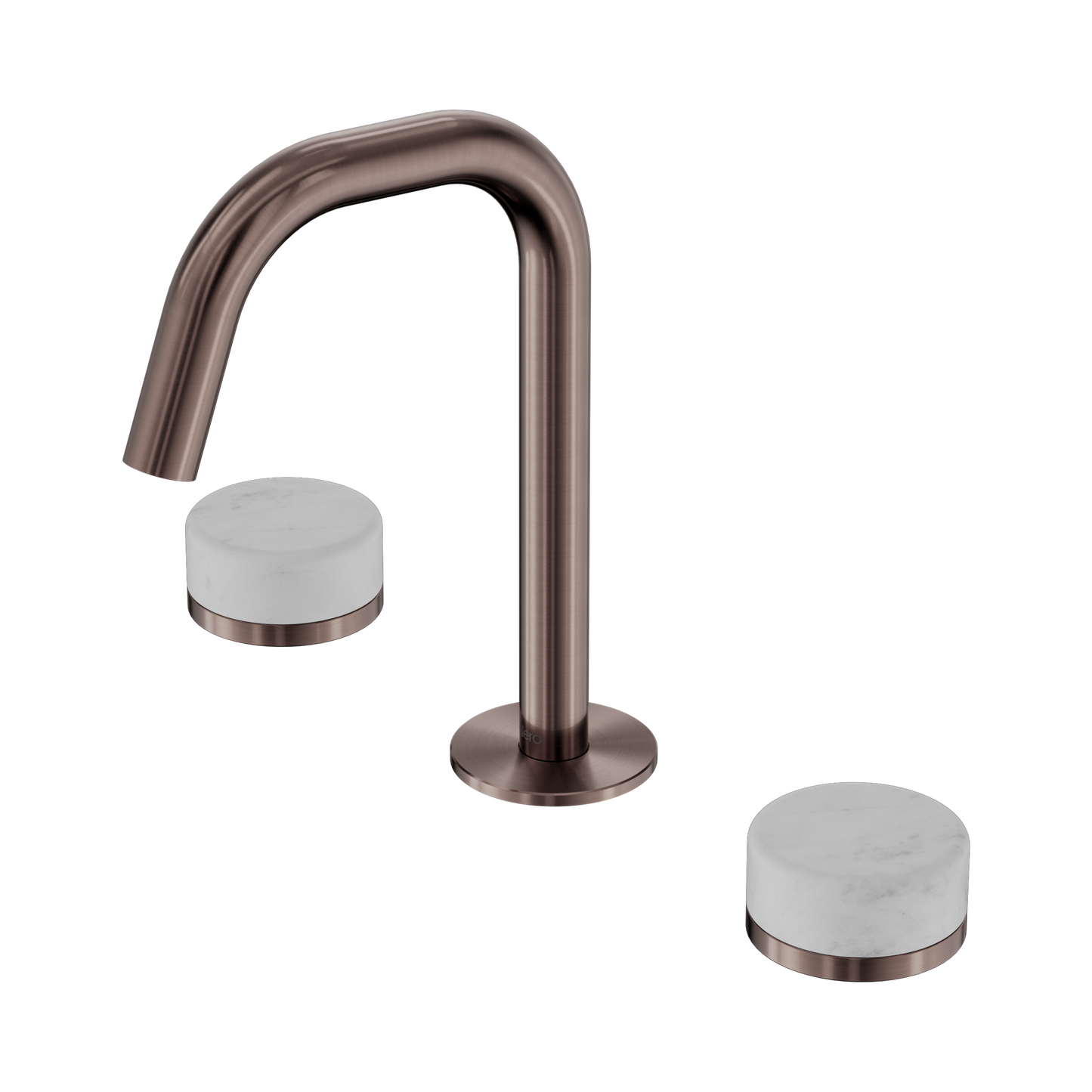 Serenity Basin Set Edge Spout With Carrara Handle Brushed Bronze