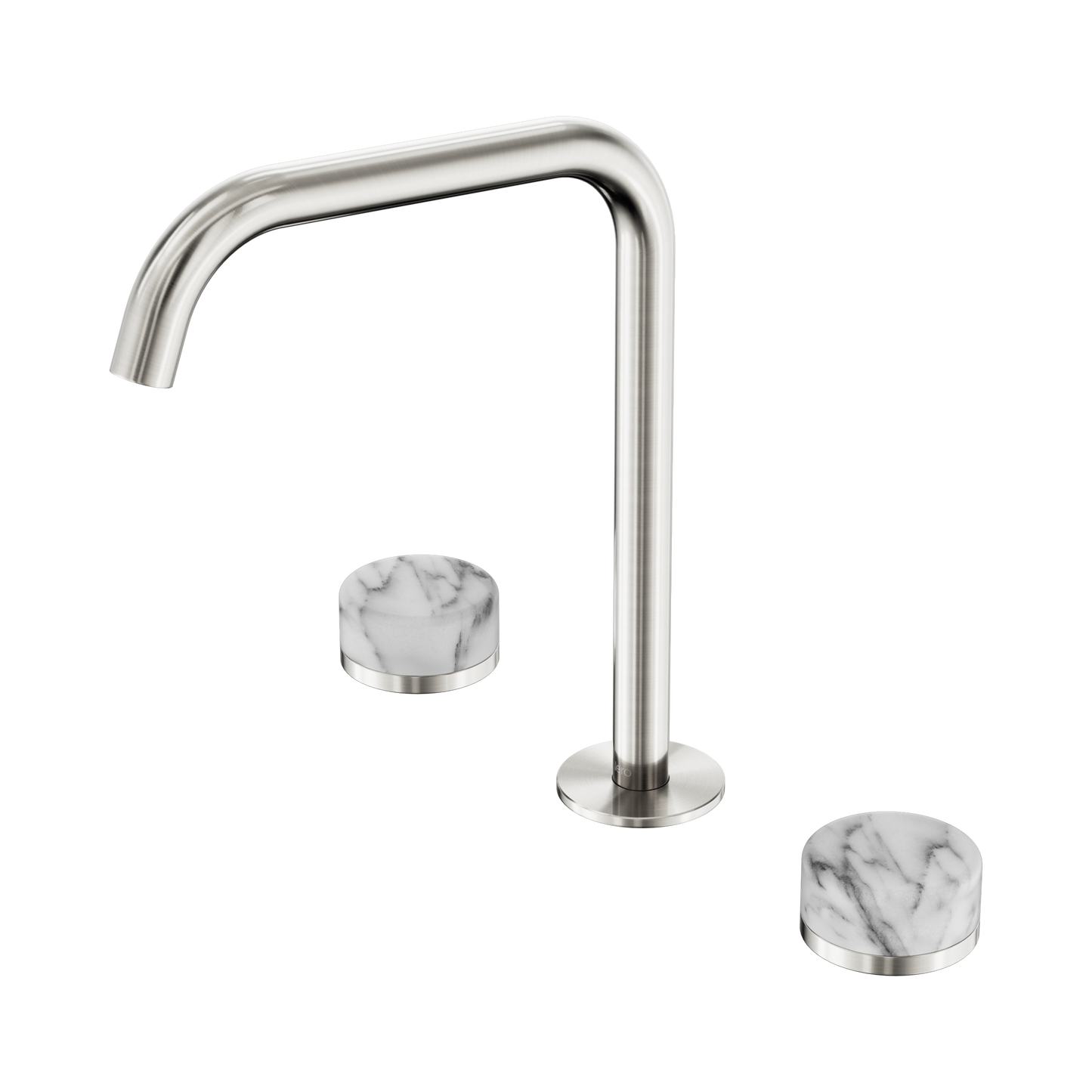 Serenity Bath/Kitchen Set Edge Spout With Arabescato Corchia Handle Brushed Nickel