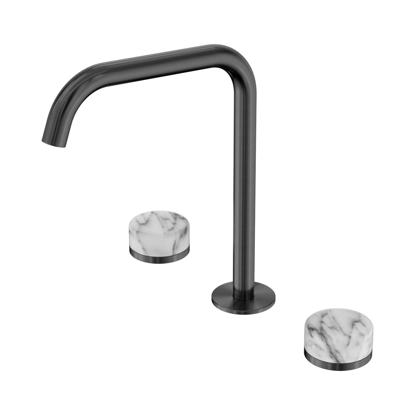 Serenity Bath/Kitchen Set Edge Spout With Arabescato Corchia Handle Gun Metal