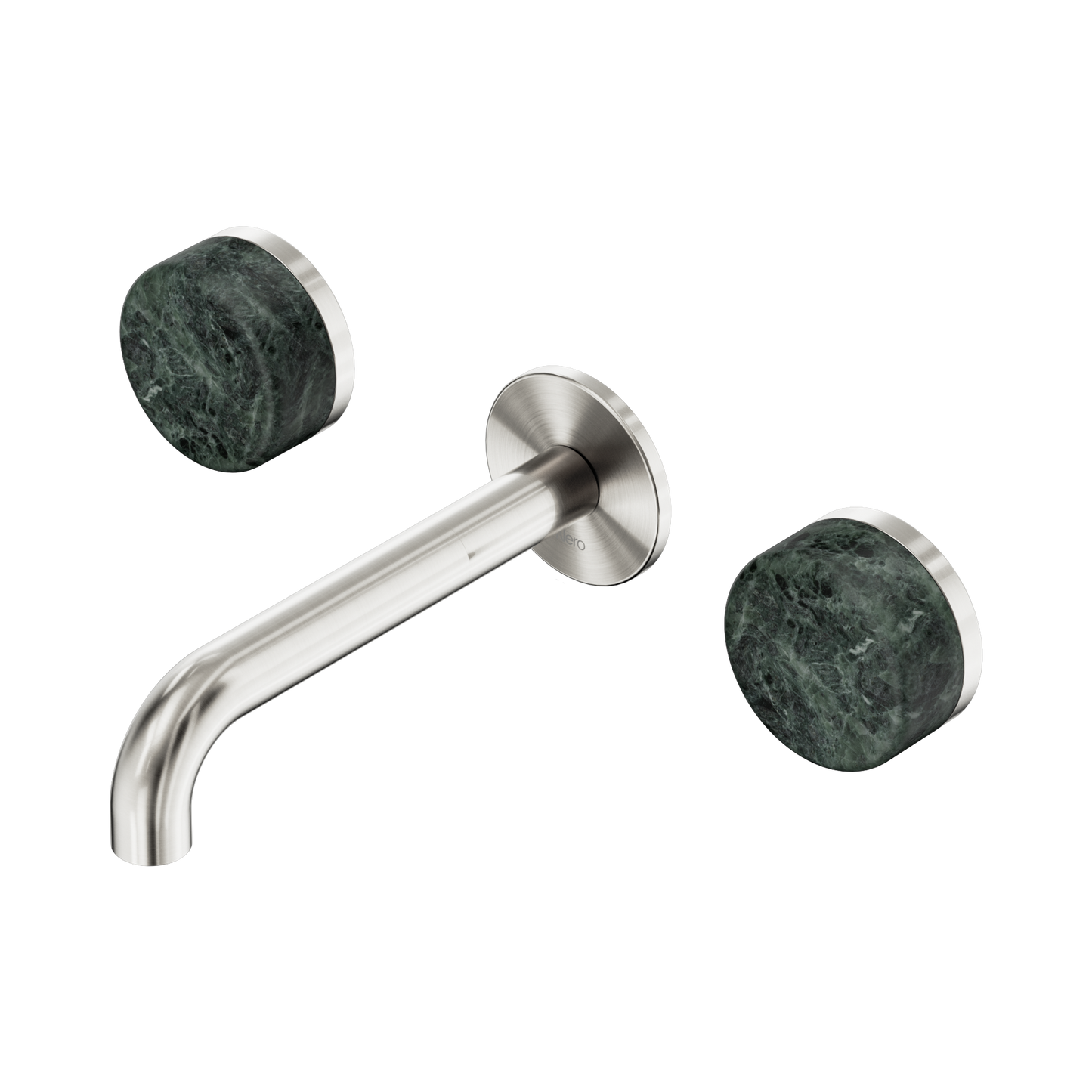 Serenity Wall Basin Set 160mm Spout With Verde Alpi Handle Brushed Nickel