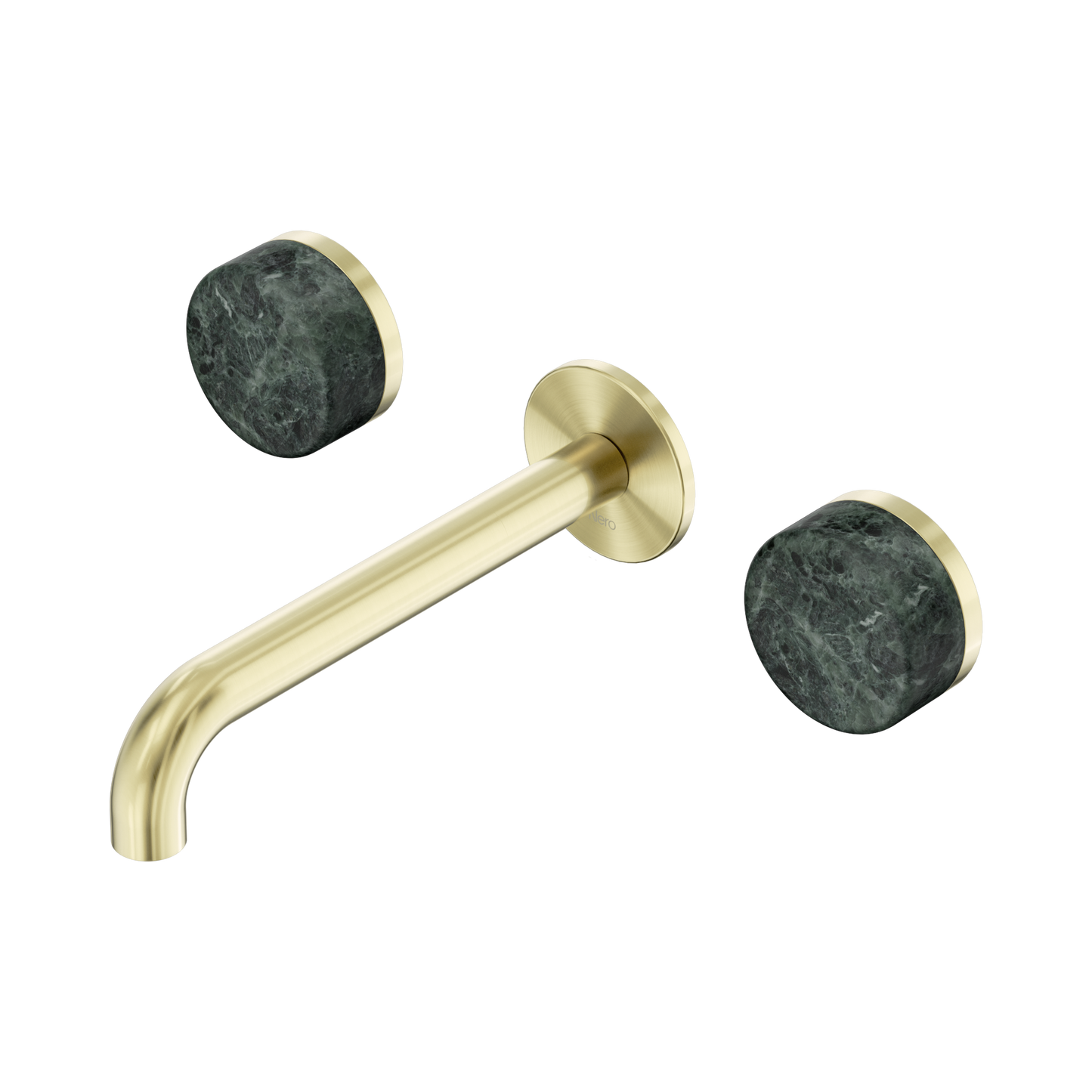 Serenity Wall Basin Set 185mm Spout With Verde Alpi Handle Brushed Gold