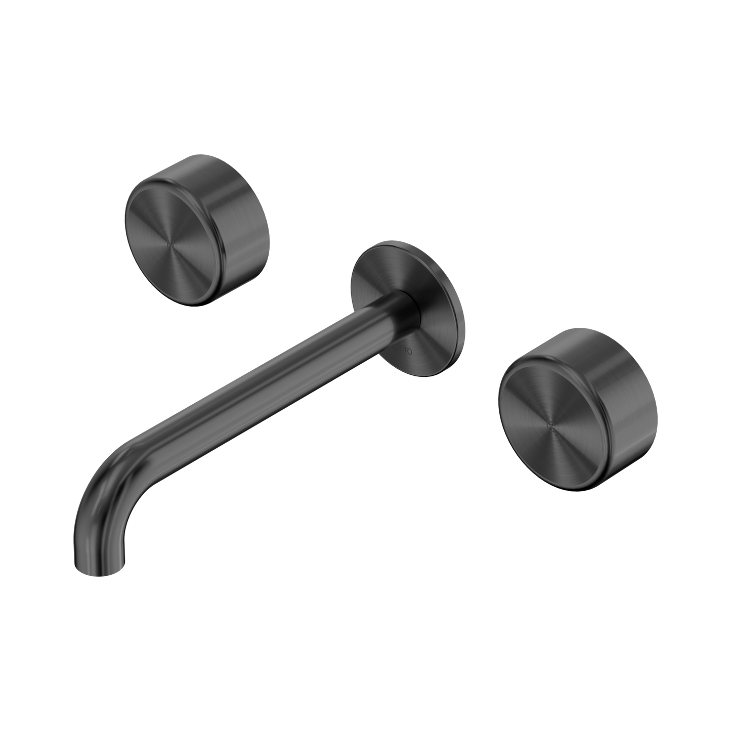 Serenity Wall Basin Set 185mm Spout With Metal Handle Gun Metal