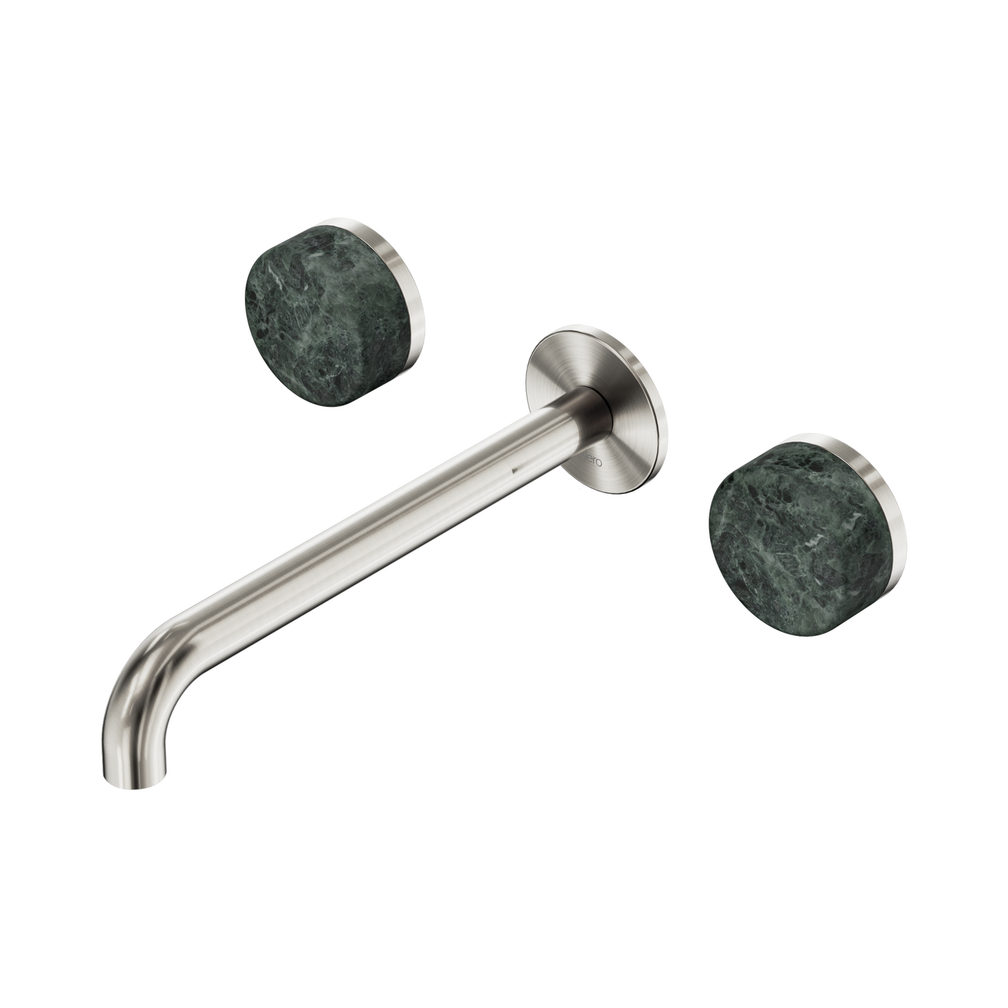 Serenity Wall Basin Set 220mm Spout With Verde Alpi Handle Brushed Nickel