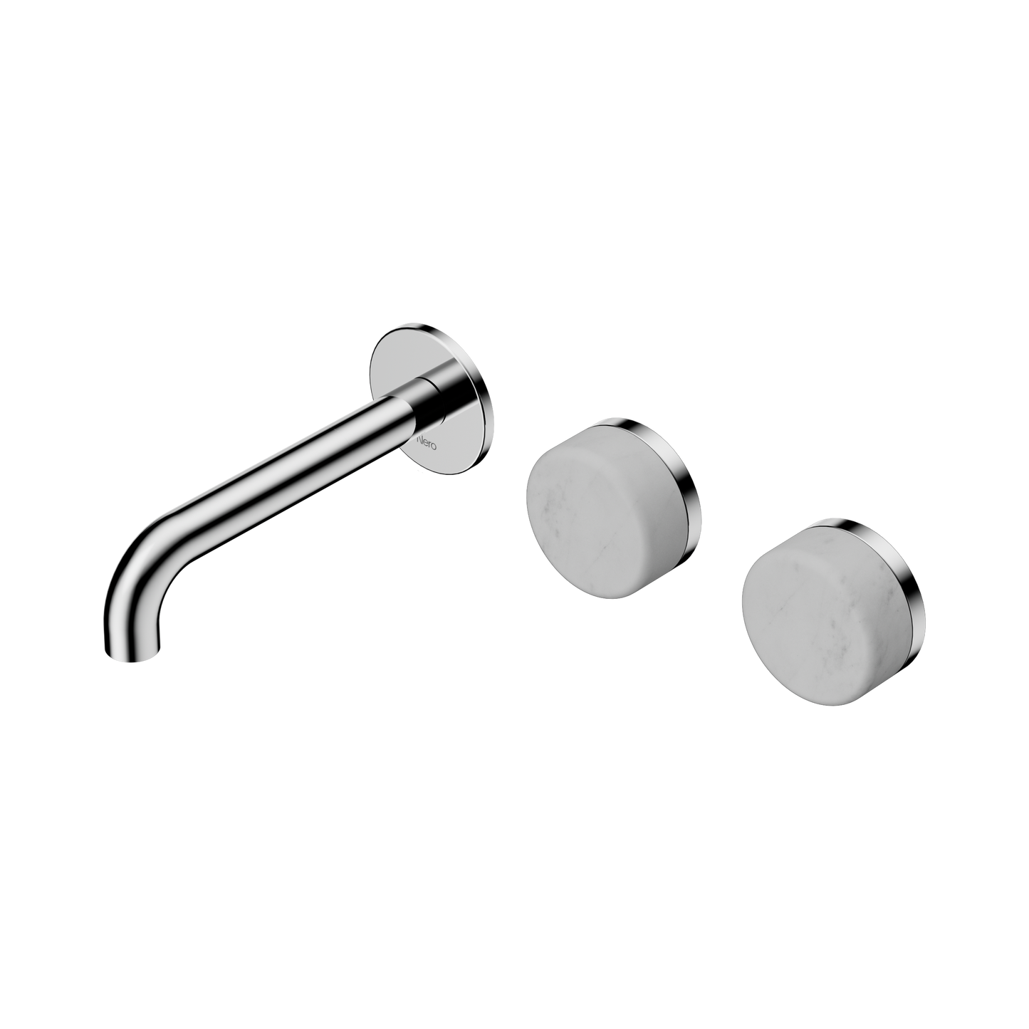 Serenity Wall Basin Set 160mm Offset Spout With Carrara Handle Chrome