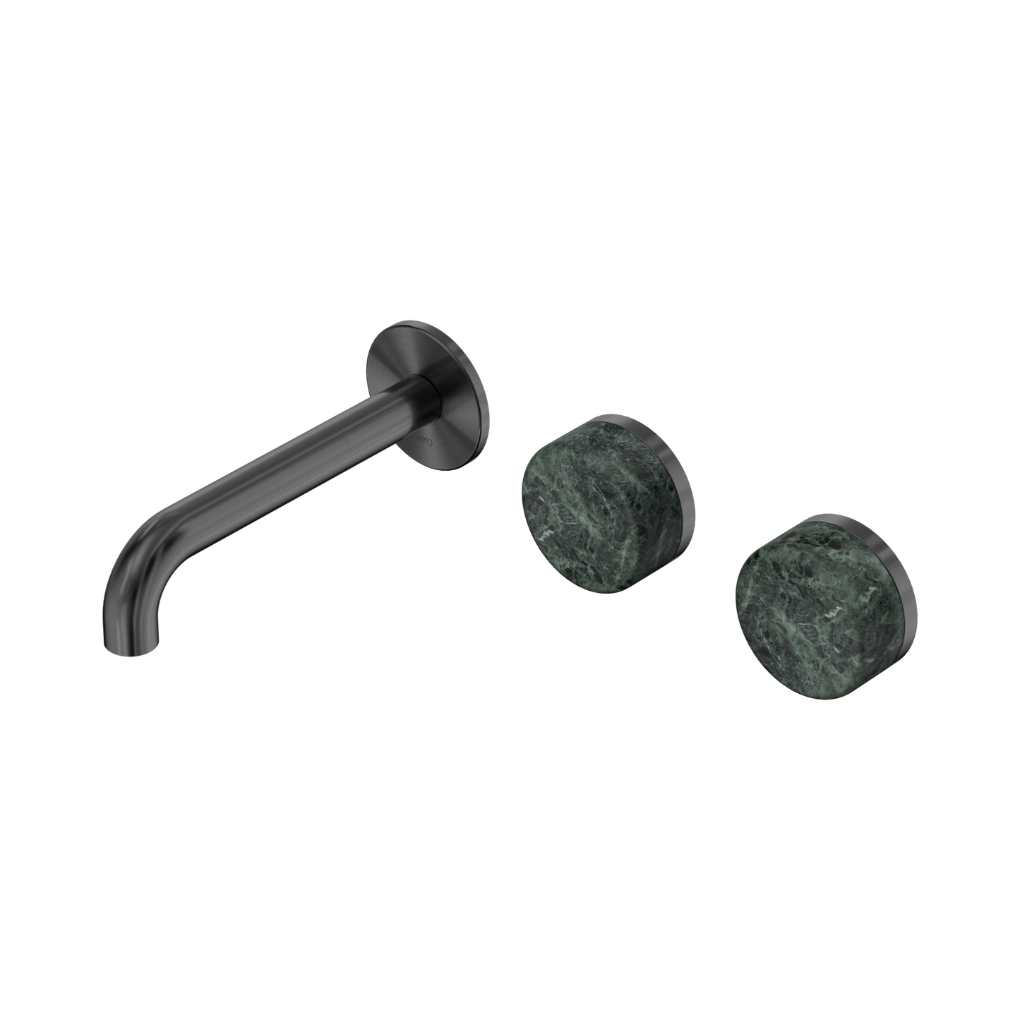 Nero Serenity 24D054GM Wall Basin Set 160mm Offset Spout With Verde Alpi Handle Gun Metal 5 Star / 5LPM
