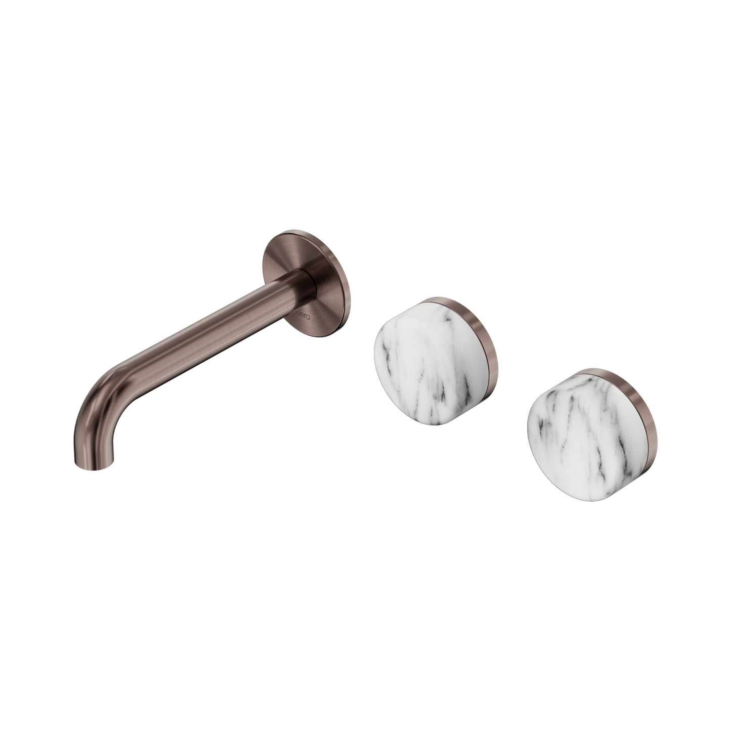 Nero Serenity 24D056BZ Wall Basin Set 160mm Offset Spout With Arabescato Corchia Handle 5 Star / 5LPM