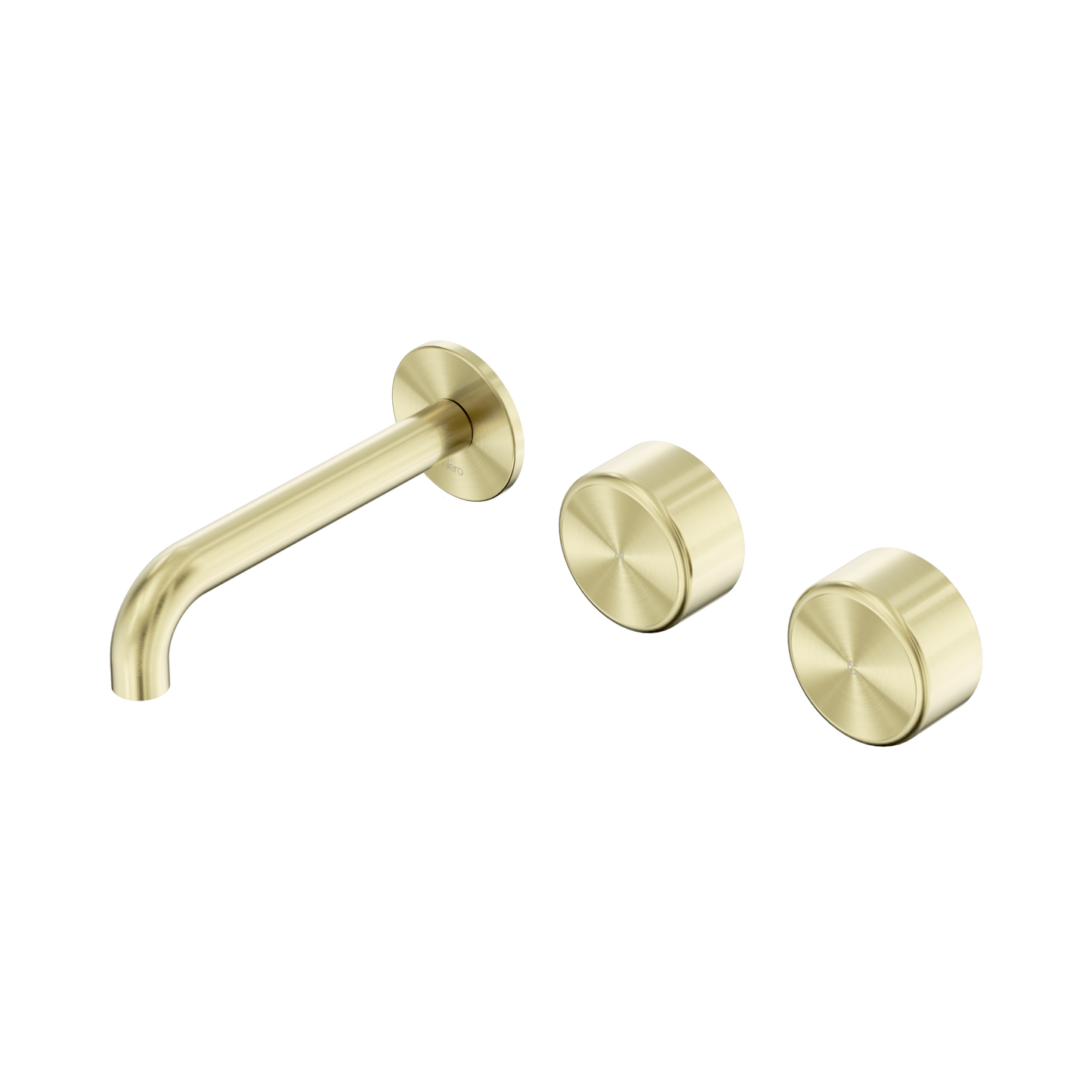 Serenity Wall Basin Set 160mm Offset Spout With Metal Handle Brushed Gold