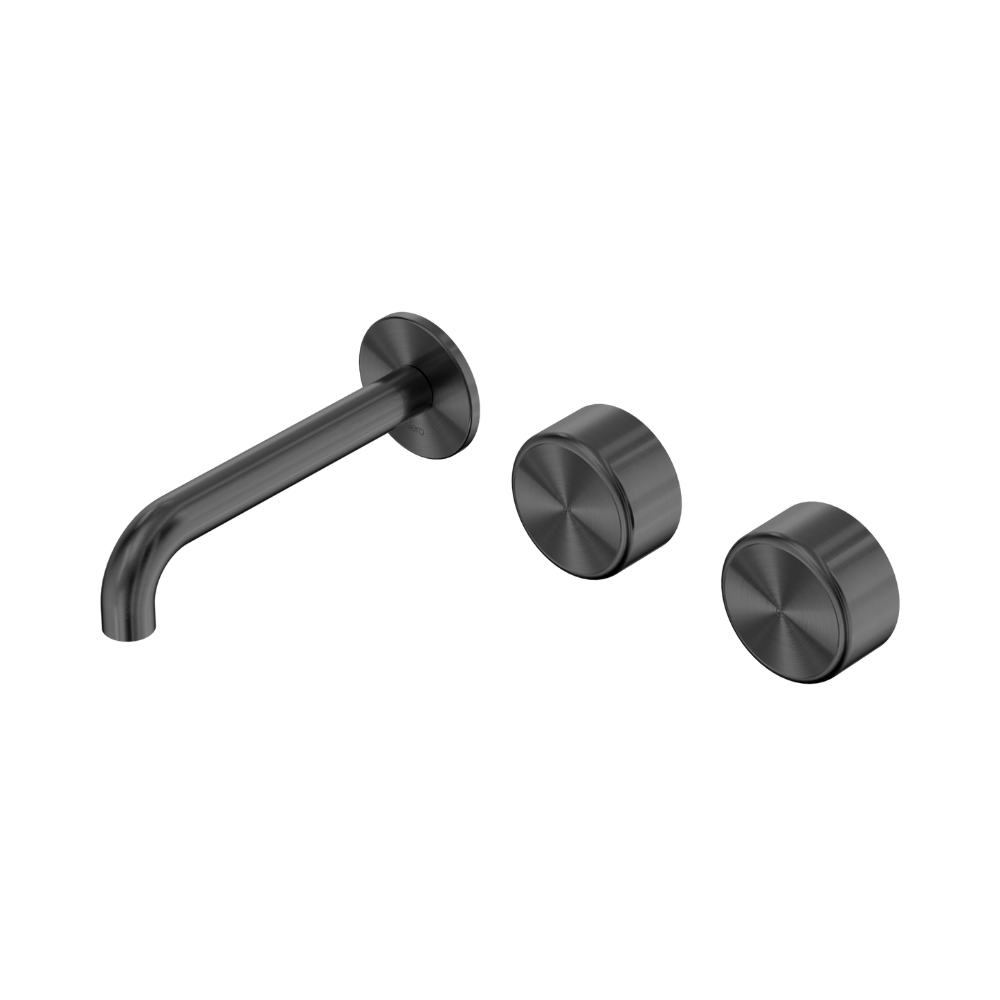 Serenity Wall Basin Set 160mm Offset Spout With Metal Handle Gun Metal