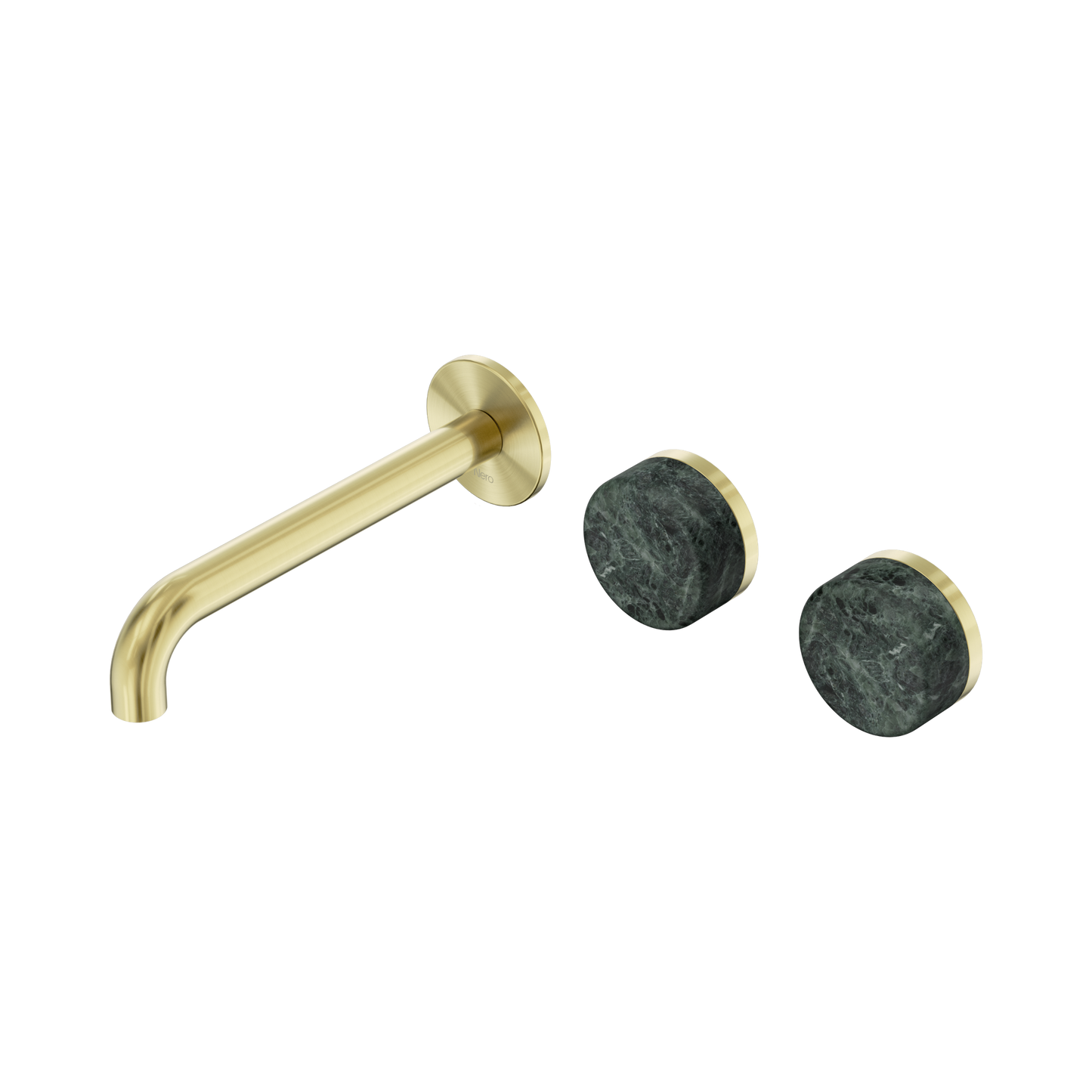 Nero Serenity 24D060BG Wall Basin Set 185mm Offset Spout With Verde Alpi Handle Brushed 5 Star / 5LPM