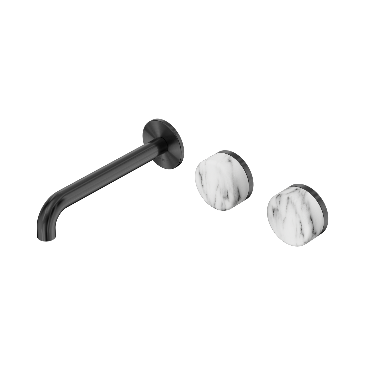 Nero Serenity 24D062GM Wall Basin Set 185mm Offset Spout With Arabescato Corchia Handle Gun Metal 5 Star / 5LPM