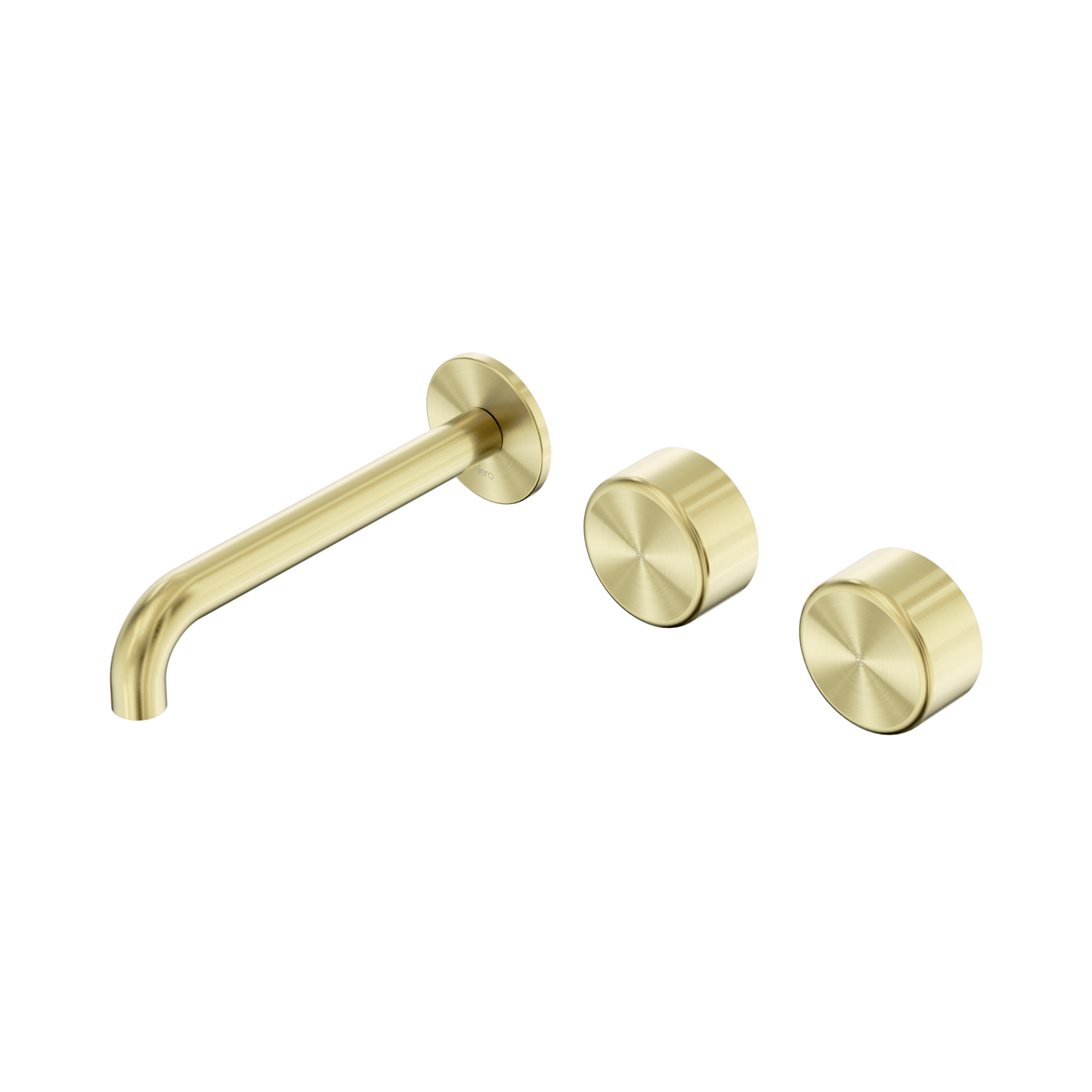Serenity Wall Basin Set 185mm Offset Spout With Metal Handle Brushed Gold