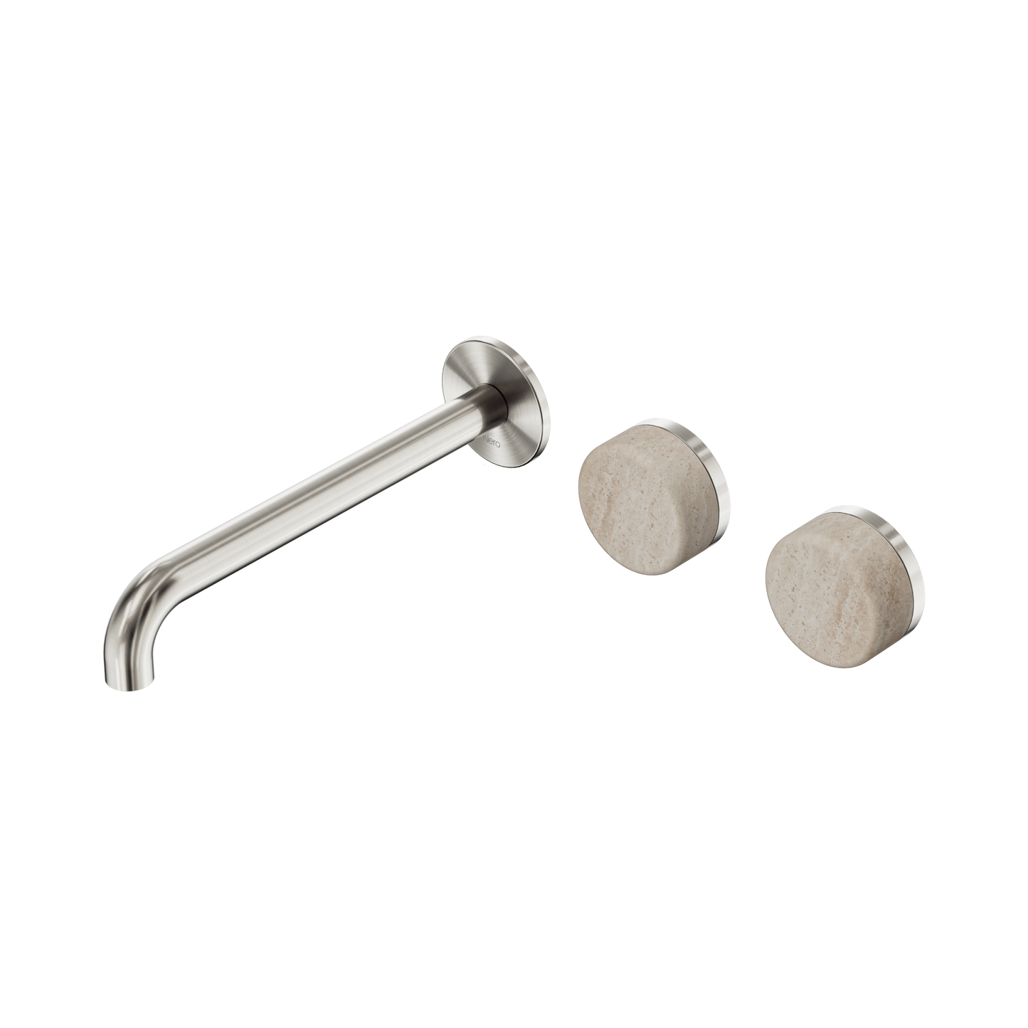 Nero Serenity 24D067BN Wall Basin Set 220mm Offset Spout With Rome Travertine Handle 5 Star / 5LPM