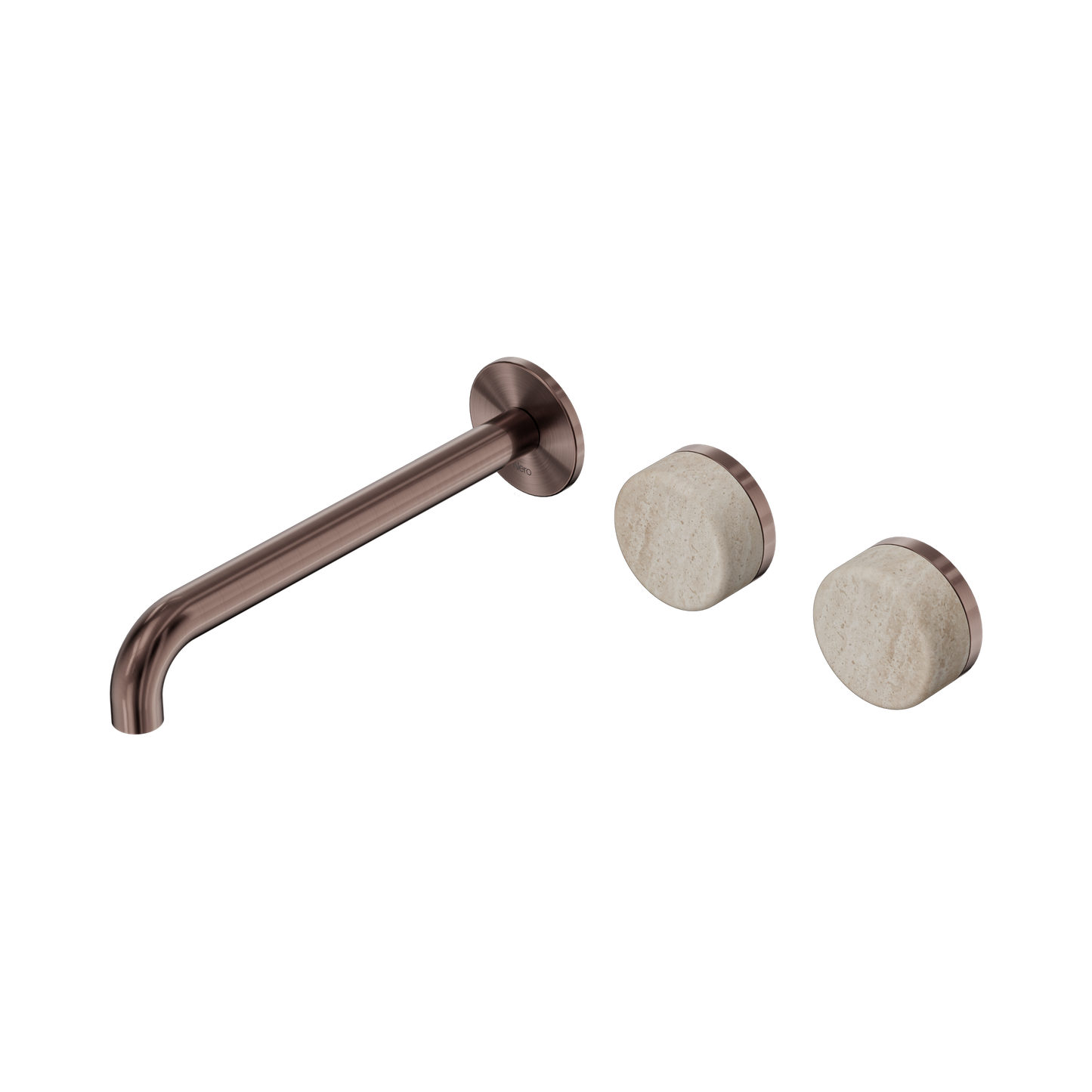Nero Serenity 24D067BZ Wall Basin Set 220mm Offset Spout With Rome Travertine Handle 5 Star / 5LPM