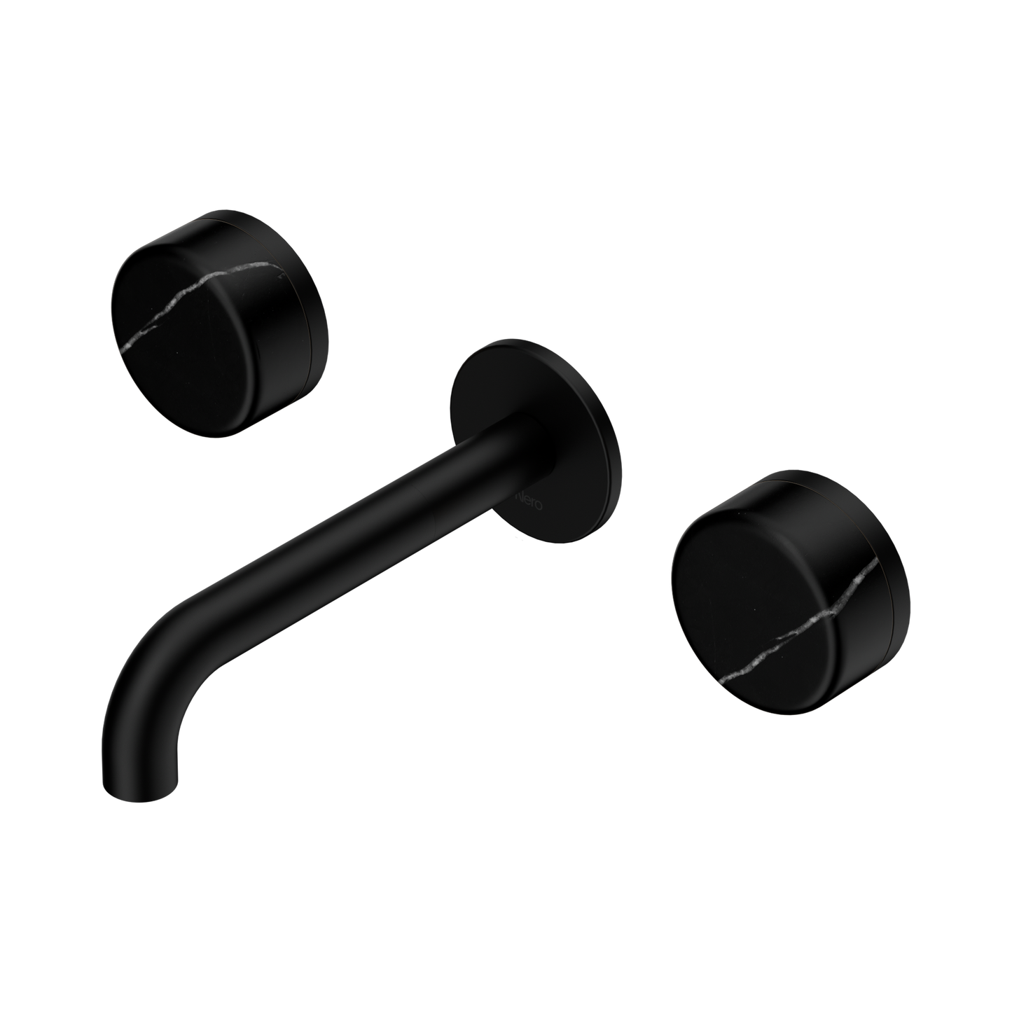 Serenity Wall Basin Set 160mm Spout With Marquina Black Handle Matte Black