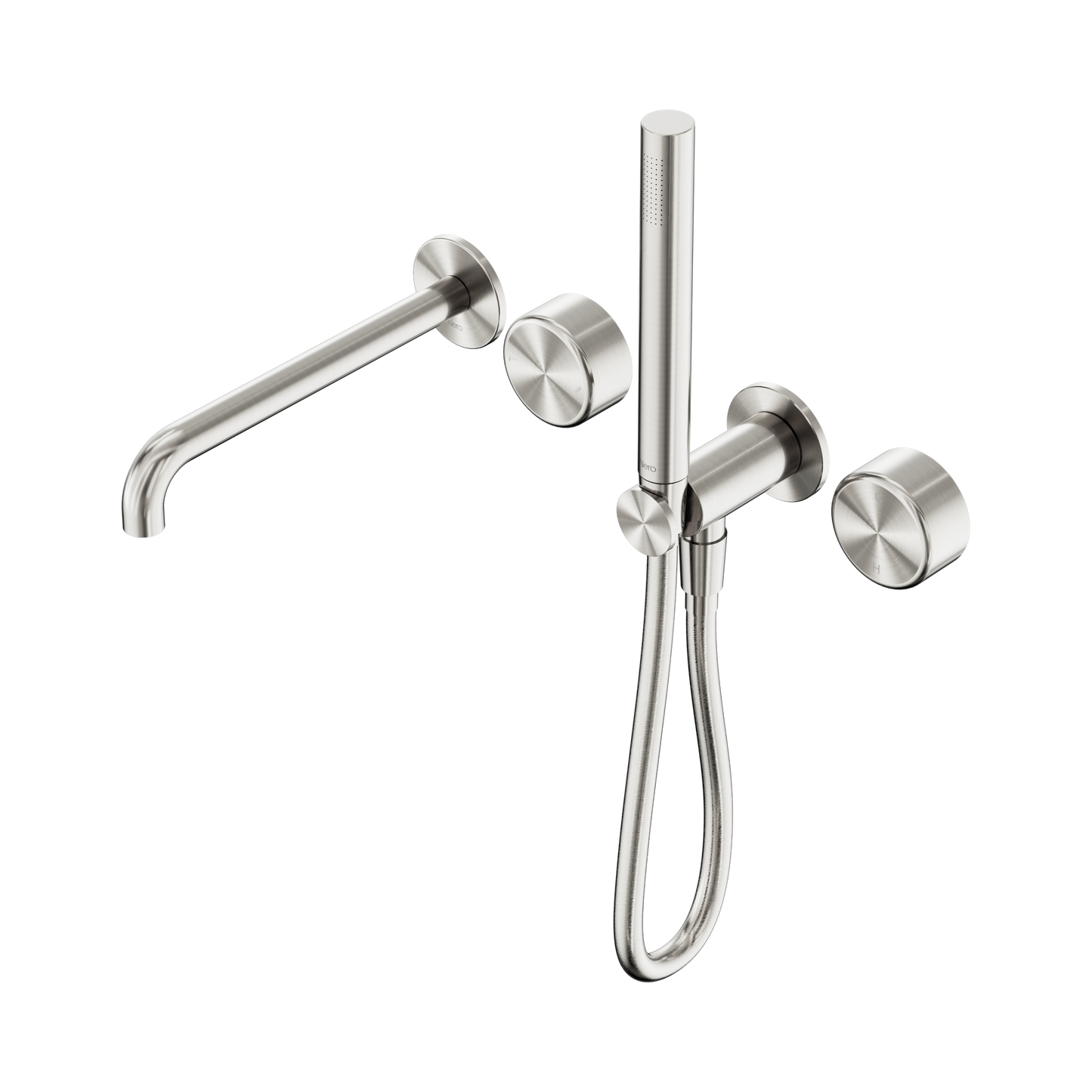 Serenity Progressive Shower System With Spout With Metal Handle And Slim Shower Brushed Nickel