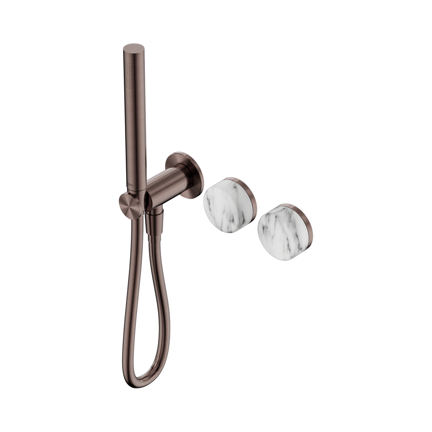Serenity Progressive Shower System With Arabescato Corchia Handle And Slim Shower Brushed Bronze