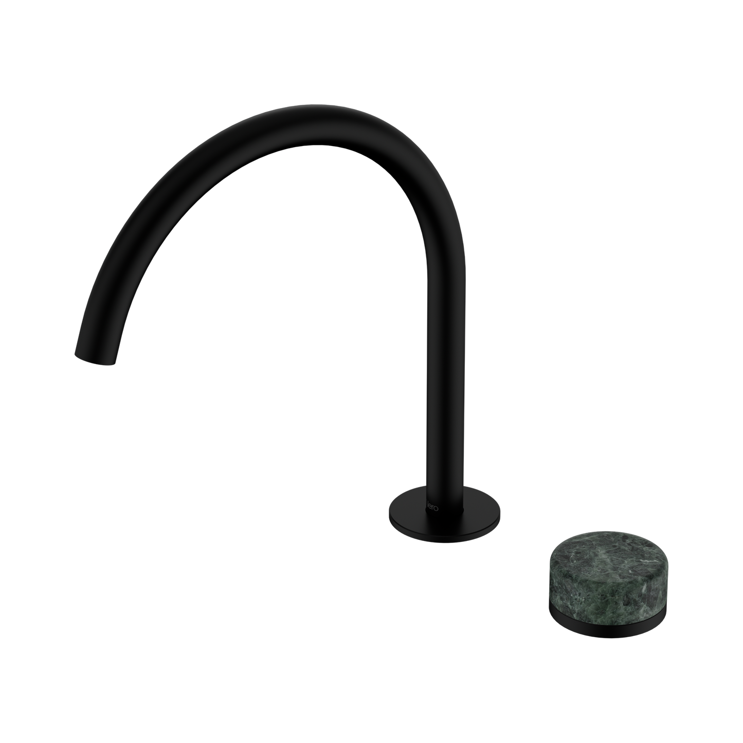 Serenity Progressive Bath/Kitchen Mixer Arc Spout With Verde Alpi Handle Matte Black