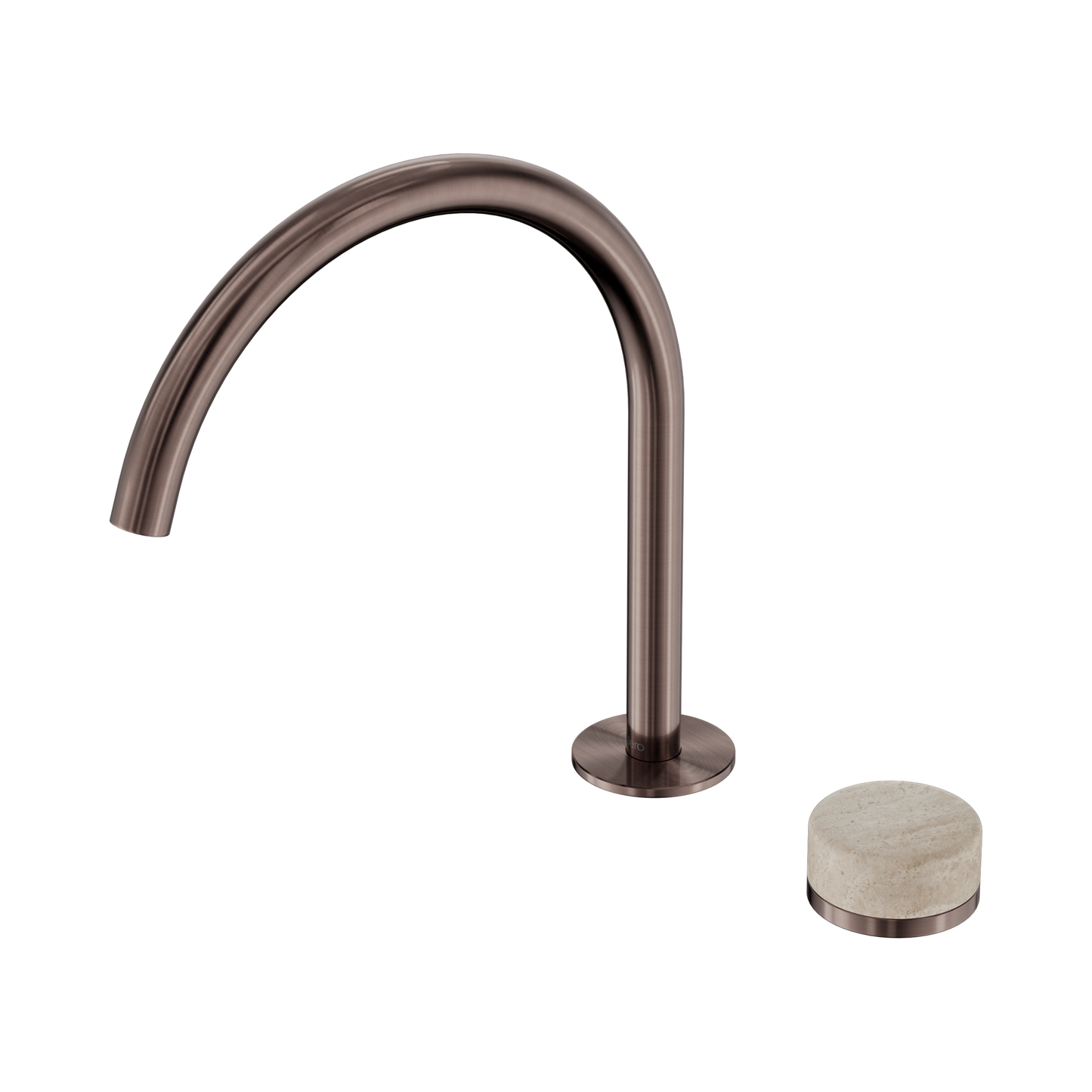 Serenity Progressive Bath/Kitchen Mixer Arc Spout With Rome Travertine Handle Brushed Bronze