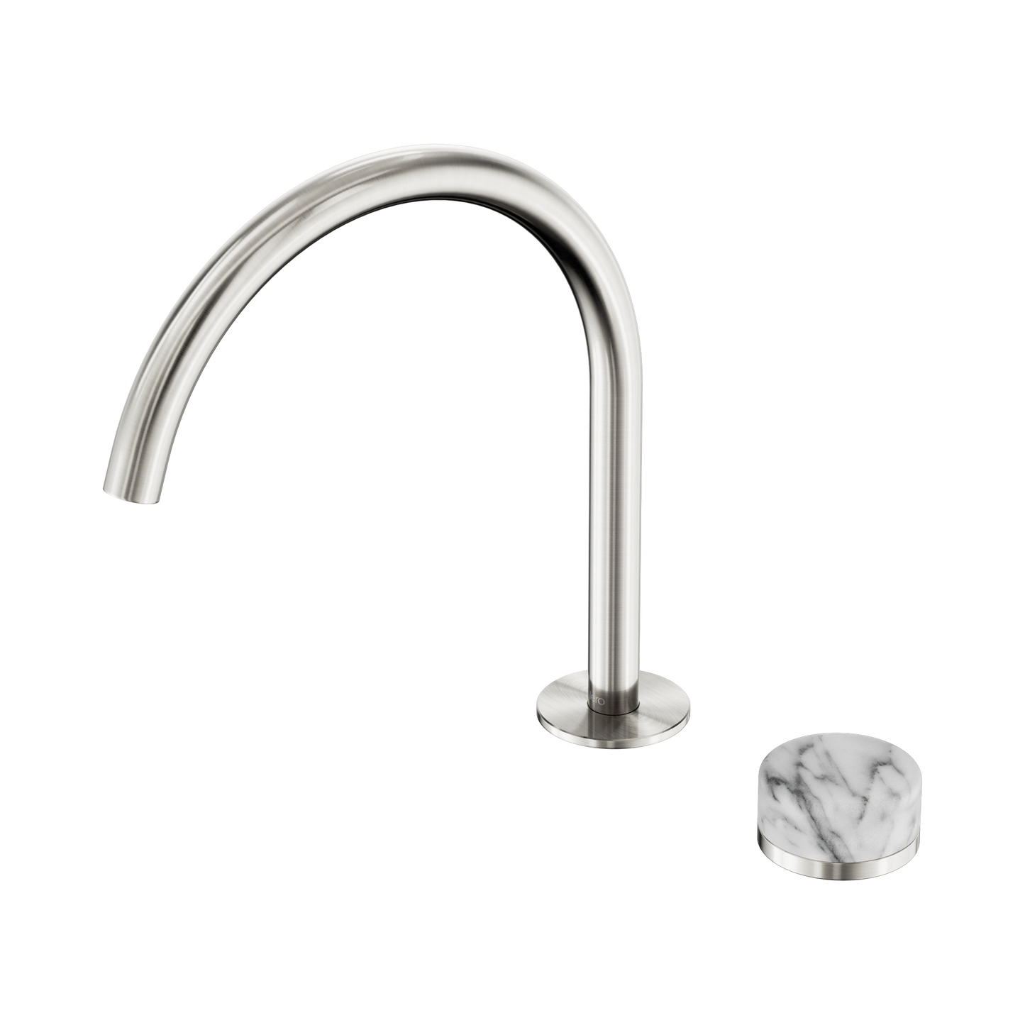 Serenity Progressive Bath/Kitchen Mixer Arc Spout With Arabescato Corchia Handle Brushed Nickel