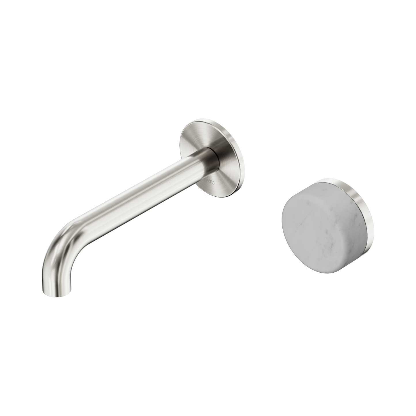 Serenity Progressive Wall Basin Mixer 160mm Spout With Carrara Handle Brushed Nickel