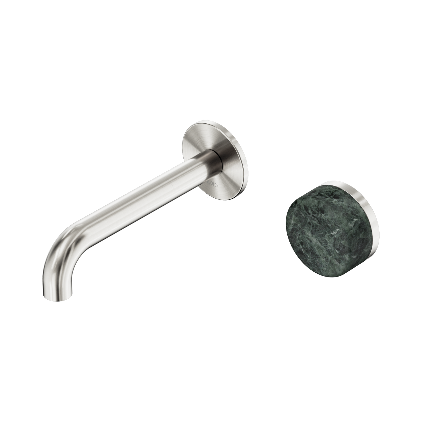 Serenity Progressive Wall Basin Mixer 160mm Spout With Verde Alpi Handle Brushed Nickel
