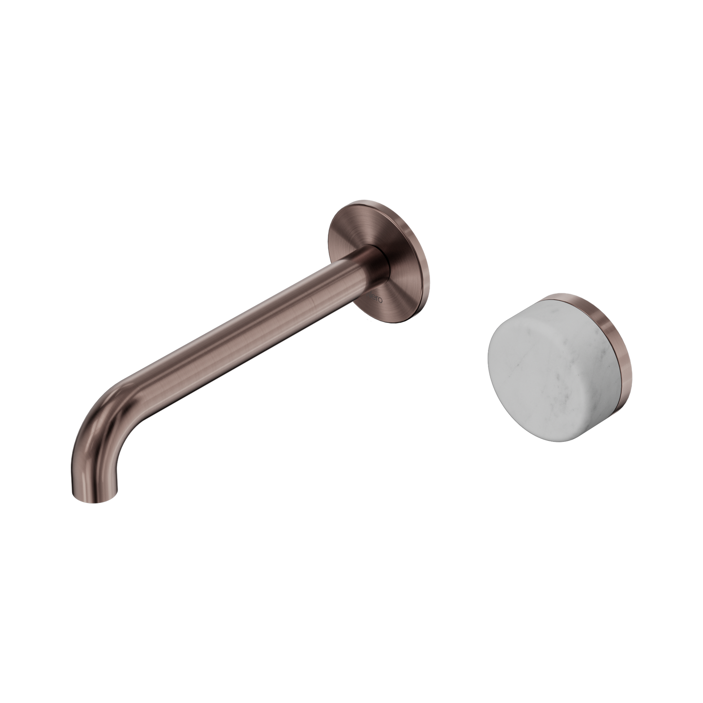 Serenity Progressive Wall Basin Mixer 185mm Spout With Carrara Handle Brushed Bronze