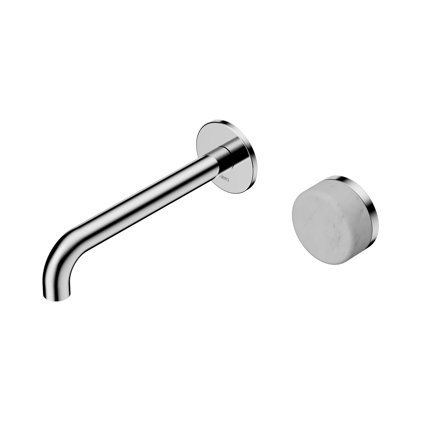 Serenity Progressive Wall Basin Mixer 185mm Spout With Carrara Handle Chrome