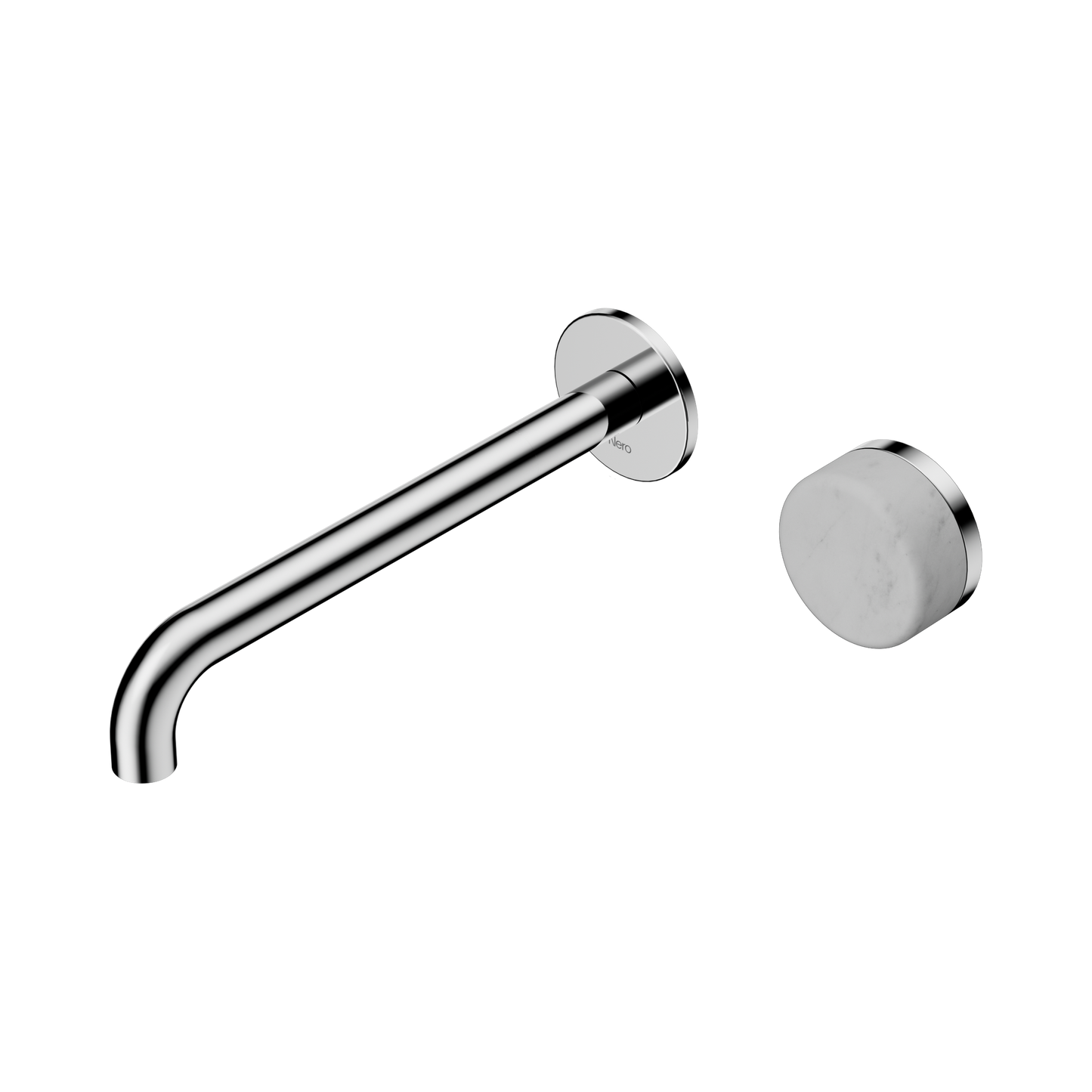 Serenity Progressive Wall Basin Mixer 220mm Spout With Carrara Handle Chrome