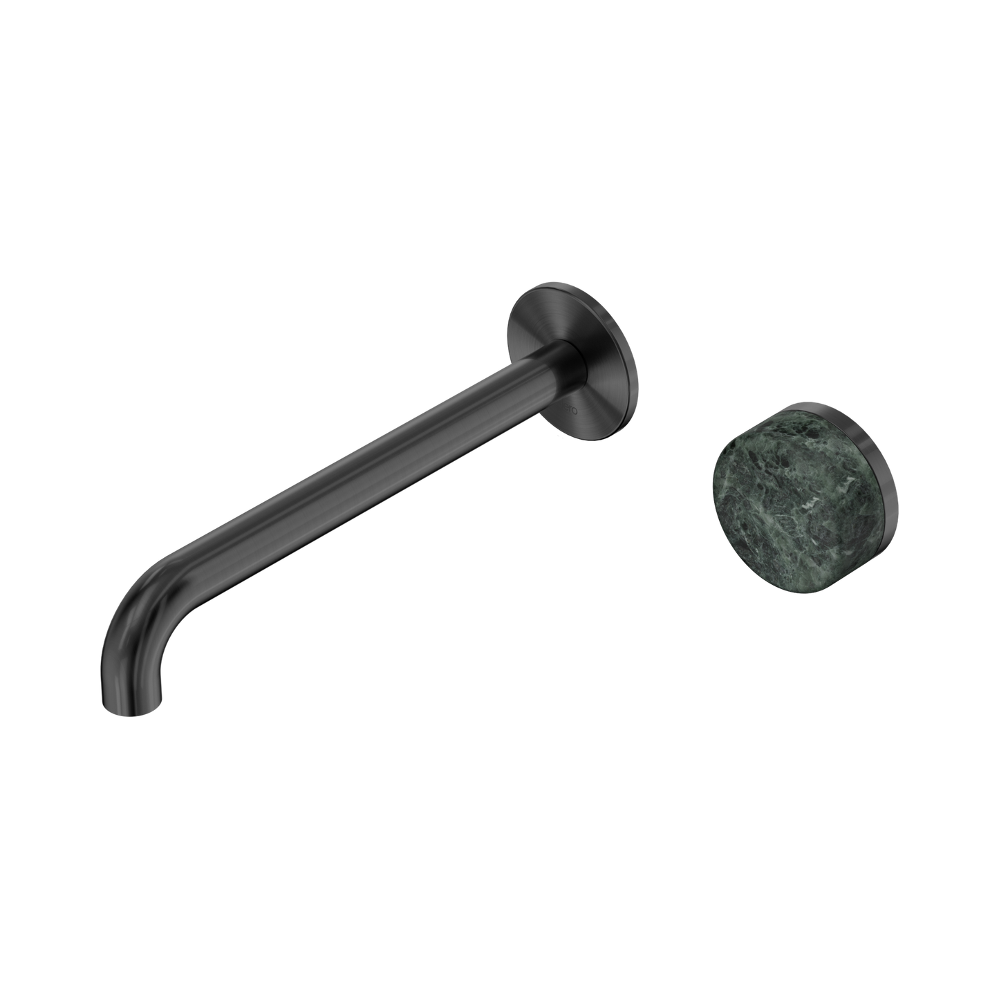 Serenity Progressive Wall Basin Mixer 220mm Spout With Verde Alpi Handle Gun Metal