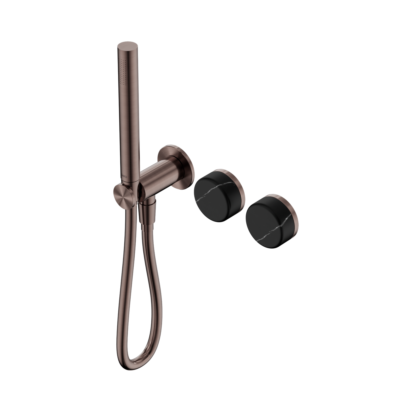 Serenity Progressive Shower System With Marquina Black Handle And Slim Shower Brushed Bronze