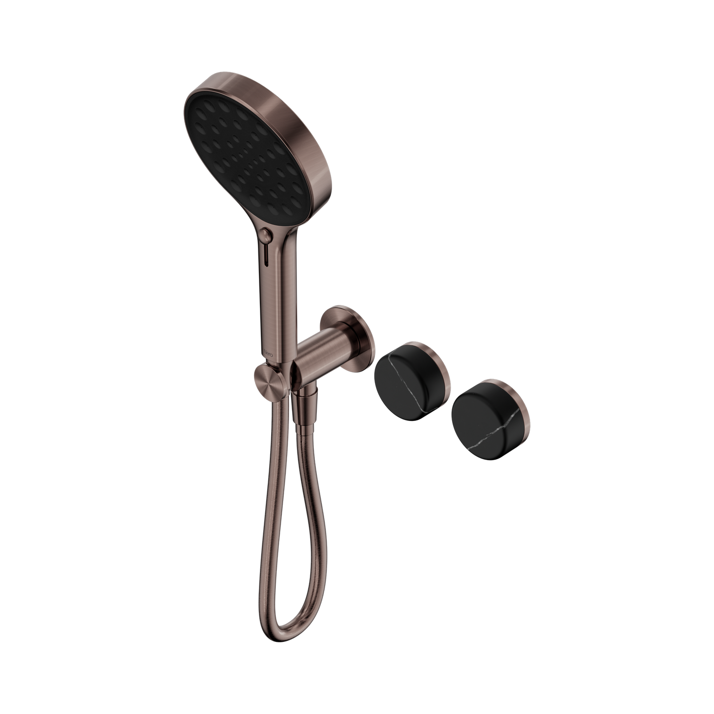 Serenity Progressive Shower System With Marquina Black Handle And Serenity Hand Shower Brushed Bronze