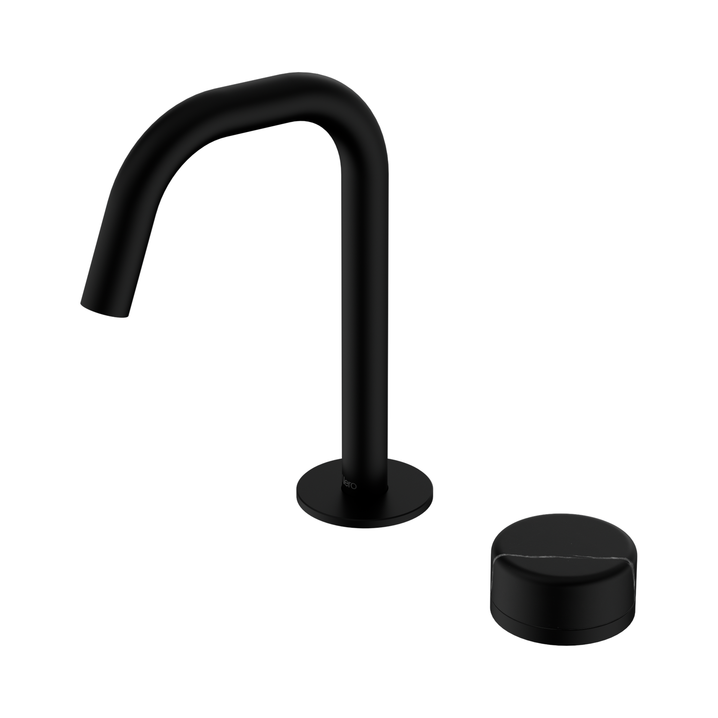 Serenity Progressive Basin Mixer Edge Spout With Marquina Black Handle Matte Black