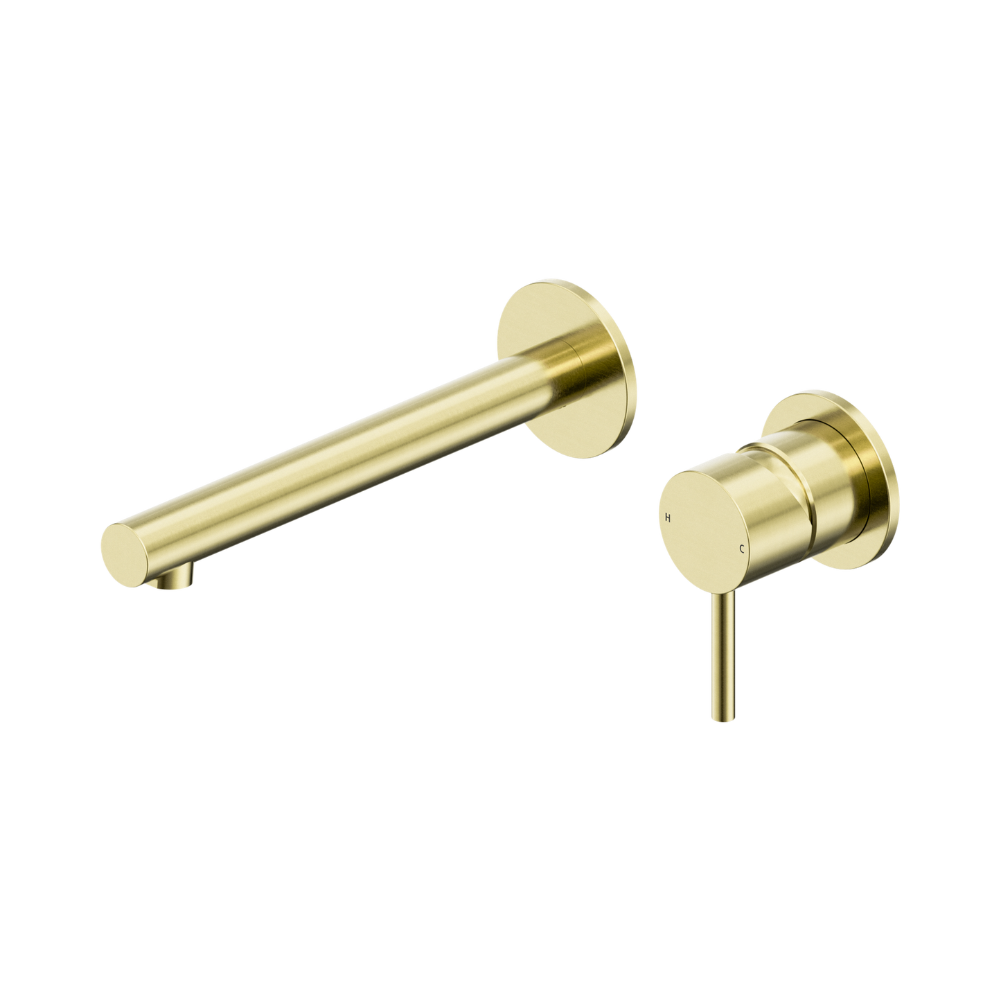 Dolce II Wall Basin/Bath Mixer Separate Back Plate Brushed Gold