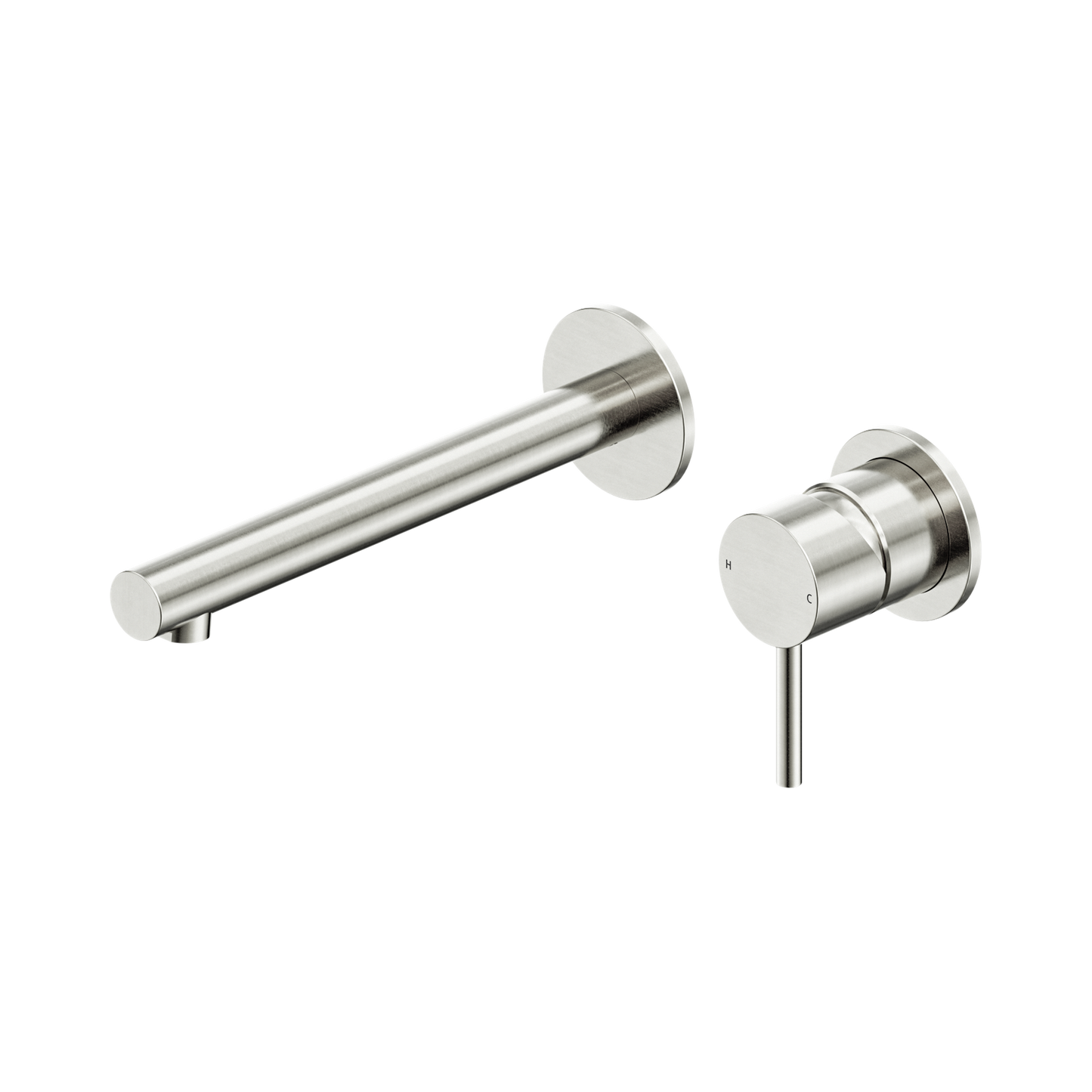 Dolce II Wall Basin/Bath Mixer Separate Back Plate Brushed Nickel