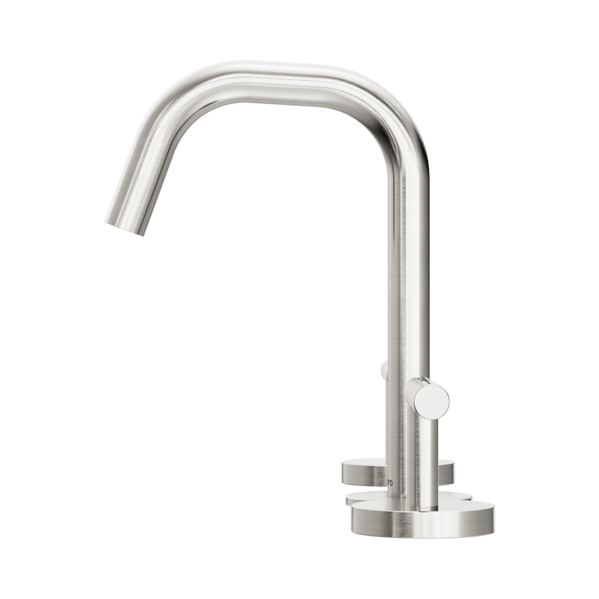 Mecca Lever Basin Set Edge Spout Brushed Nickel