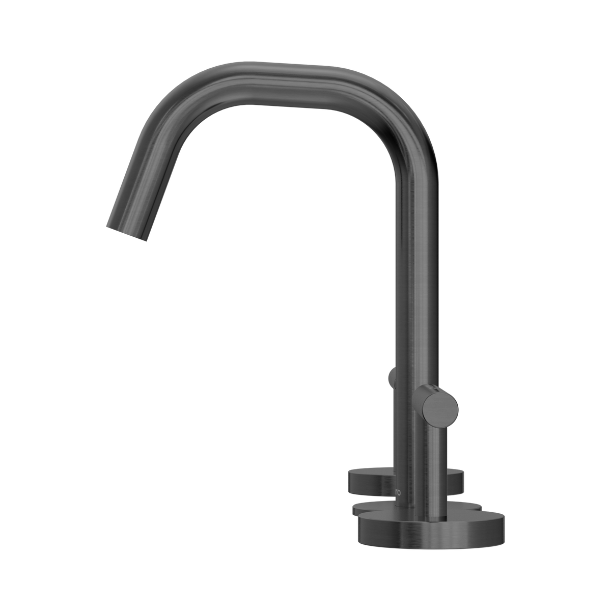 Mecca Lever Basin Set Edge Spout Gun Metal