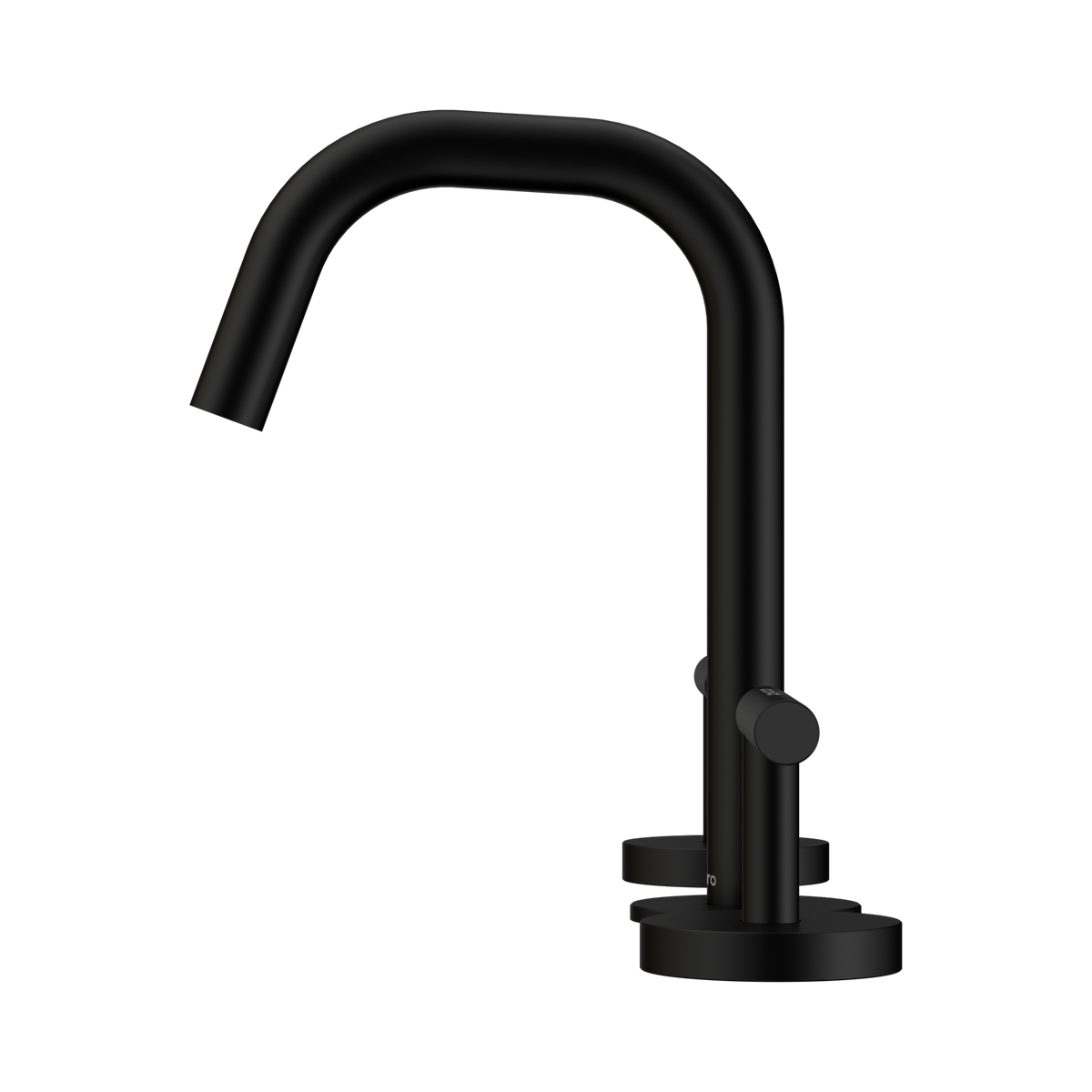 Mecca Lever Basin Set Edge Spout Matte Black