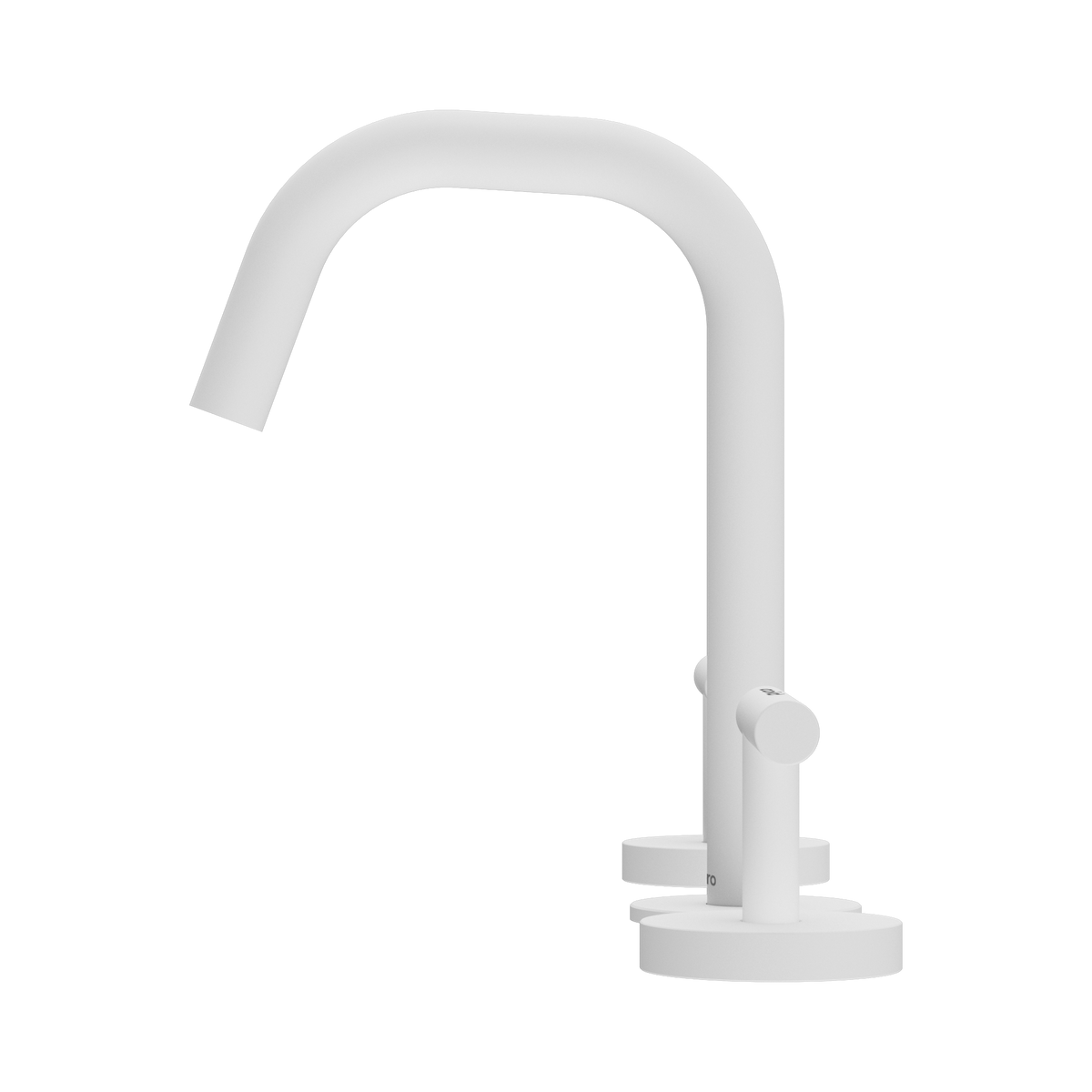Mecca Lever Basin Set Edge Spout Matte White