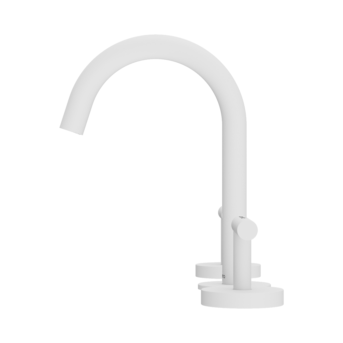 Mecca Lever Basin Set Arc Spout Matte White
