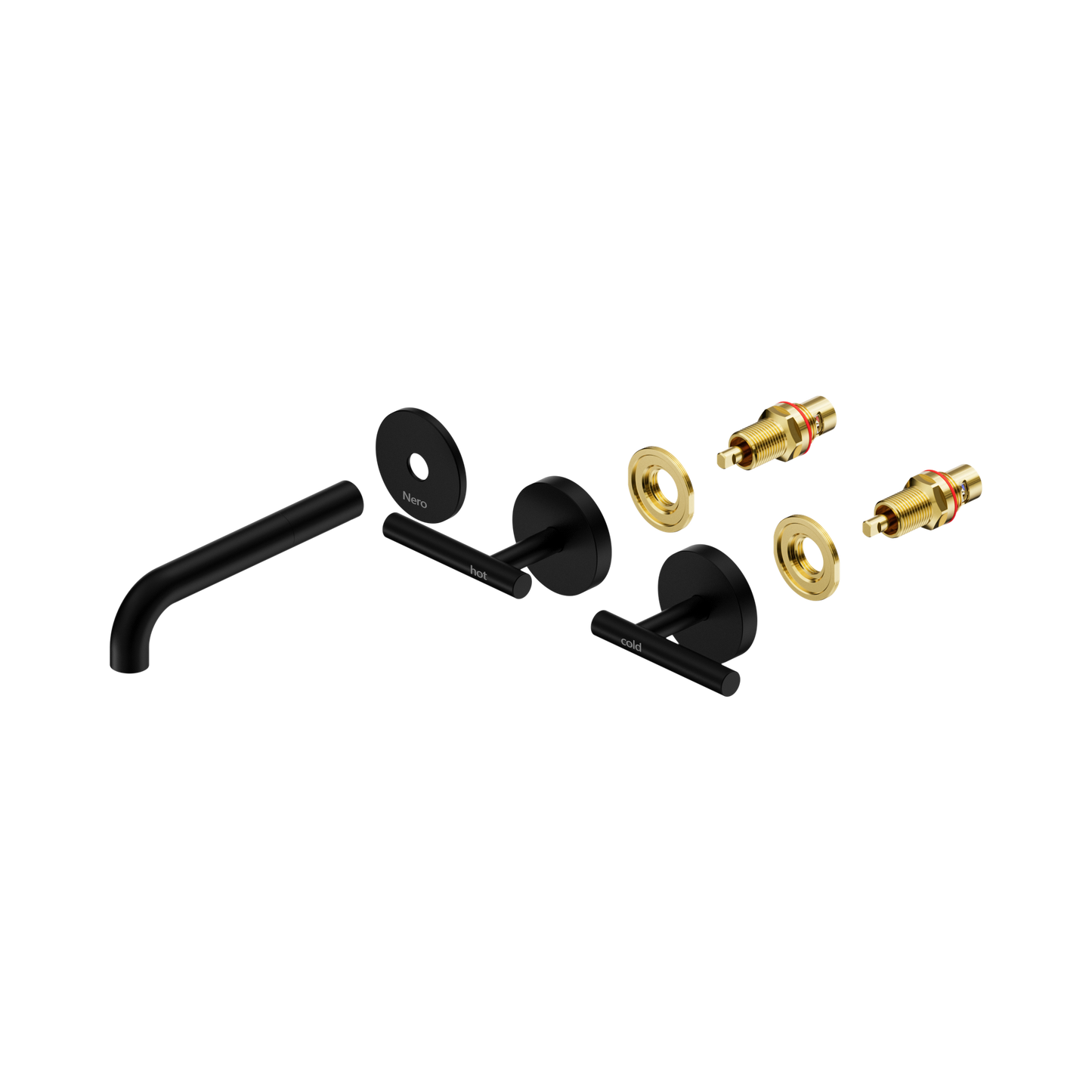 Mecca Lever Wall Basin/Bath Set 160mm Spout Trim kits Only Matte Black