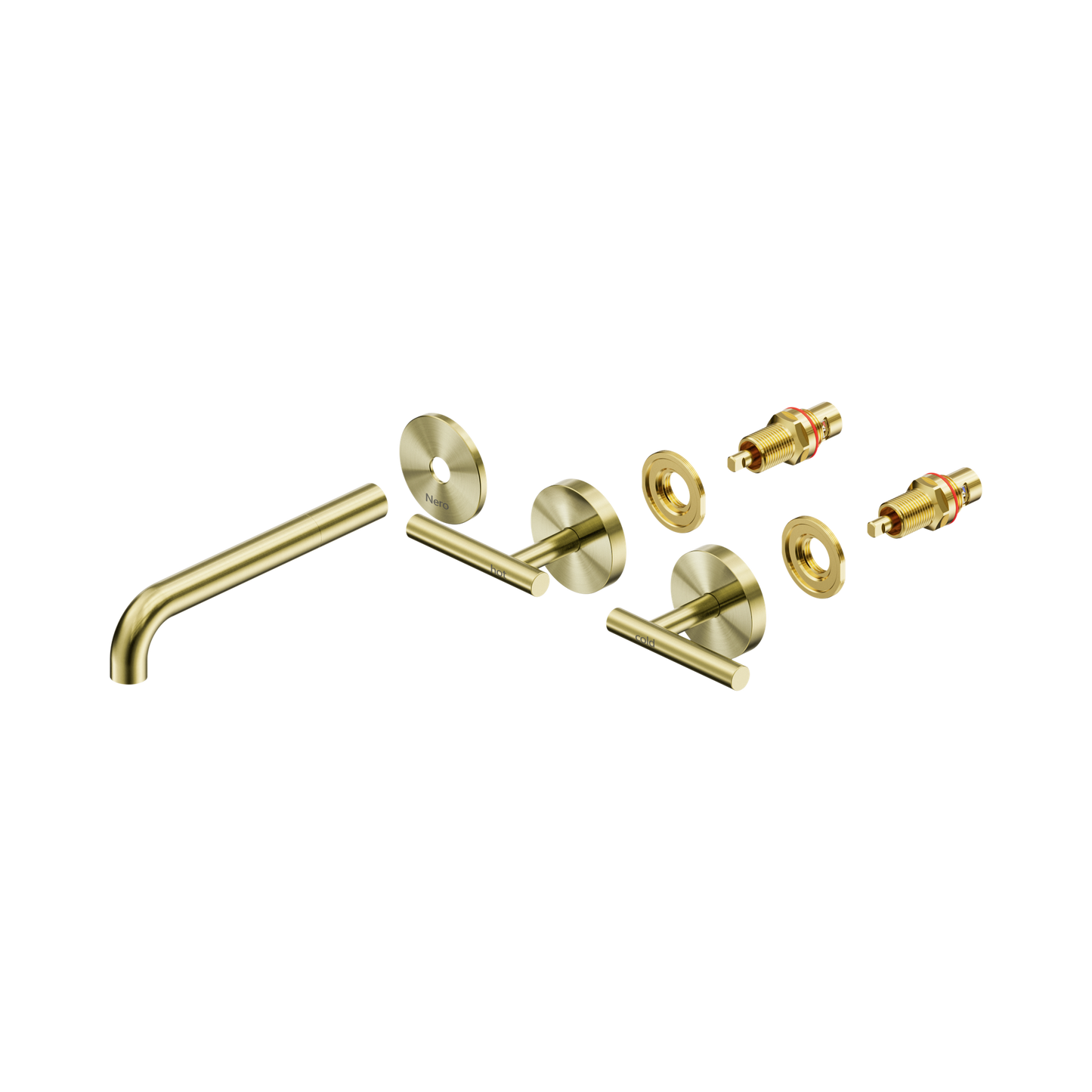Mecca Lever Wall Basin/Bath Set 185mm Spout Trim kits Only Brushed Gold