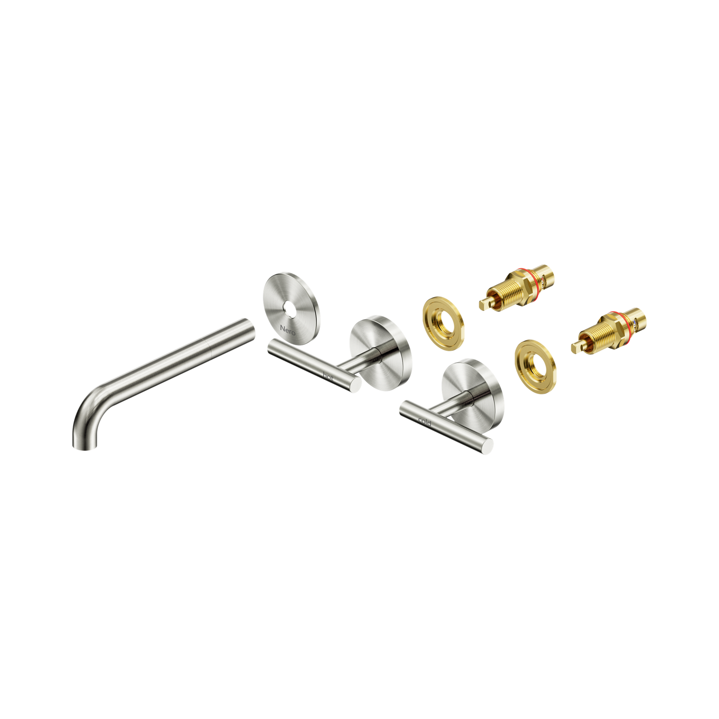 Mecca Lever Wall Basin/Bath Set 185mm Spout Trim kits Only Brushed Nickel