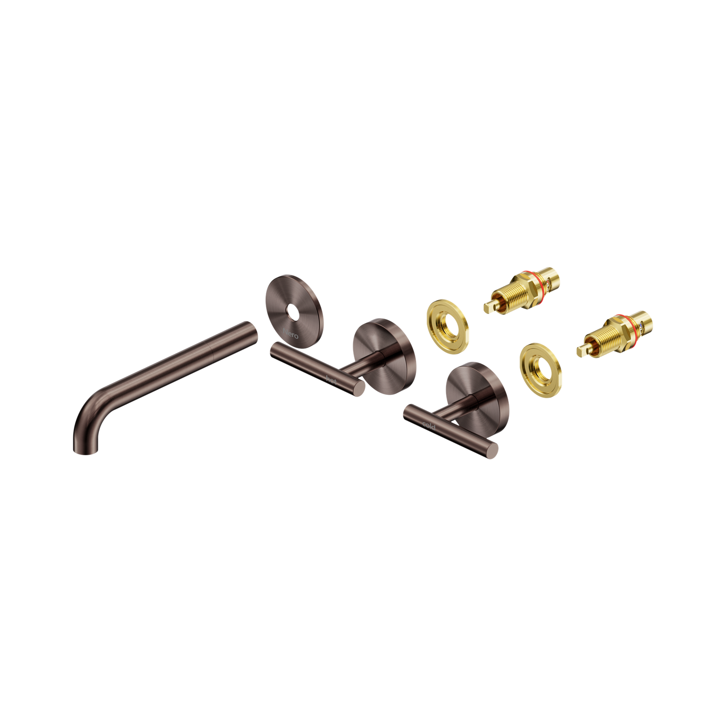 Mecca Lever Wall Basin/Bath Set 185mm Spout Trim kits Only Brushed Bronze